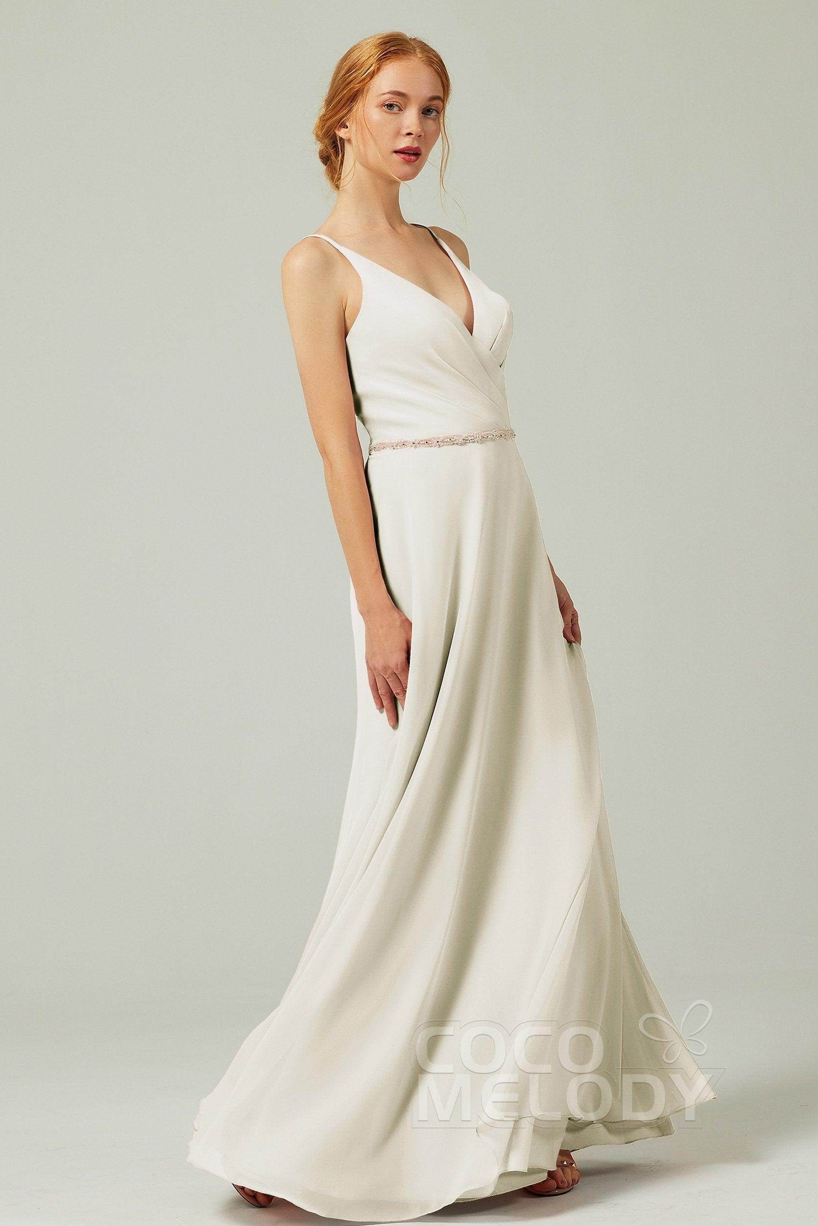 A-Line Floor Length Chiffon Bridesmaid Dress CB0303