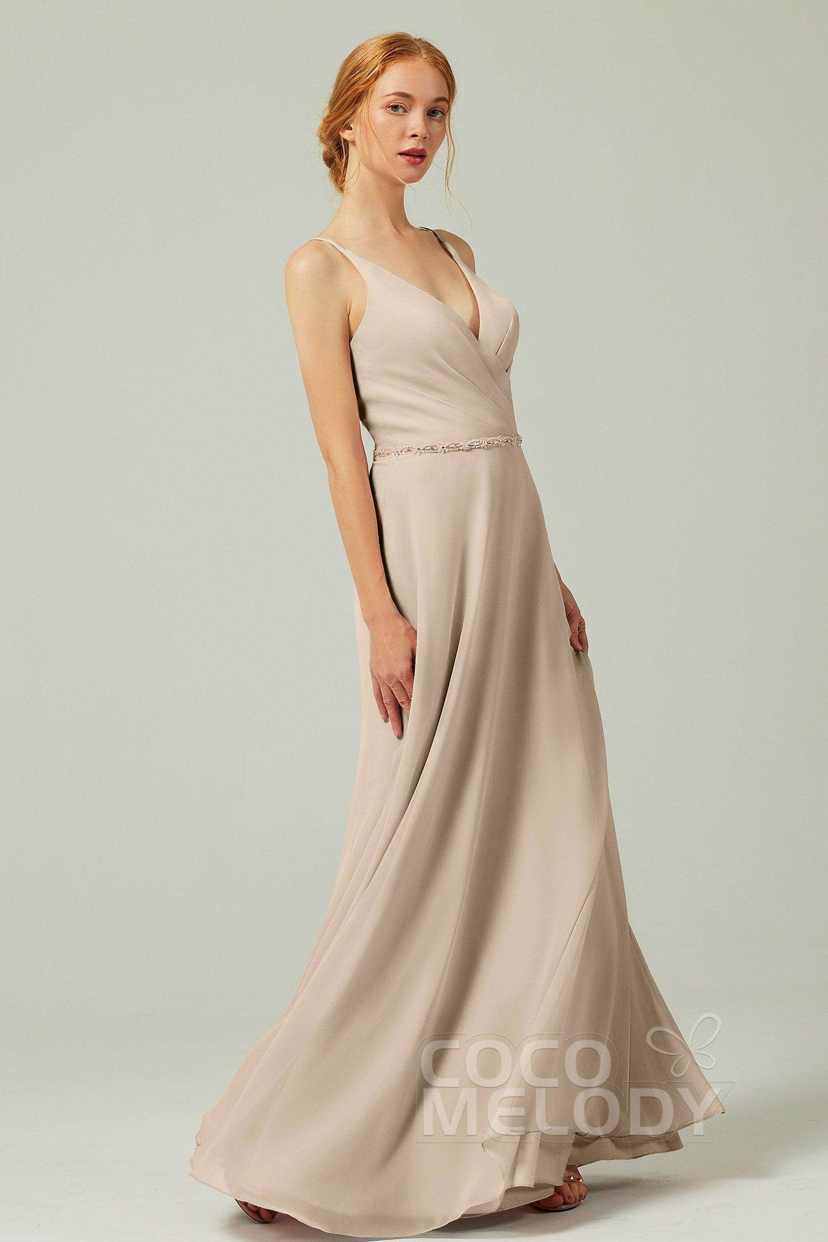 A-Line Floor Length Chiffon Bridesmaid Dress CB0303