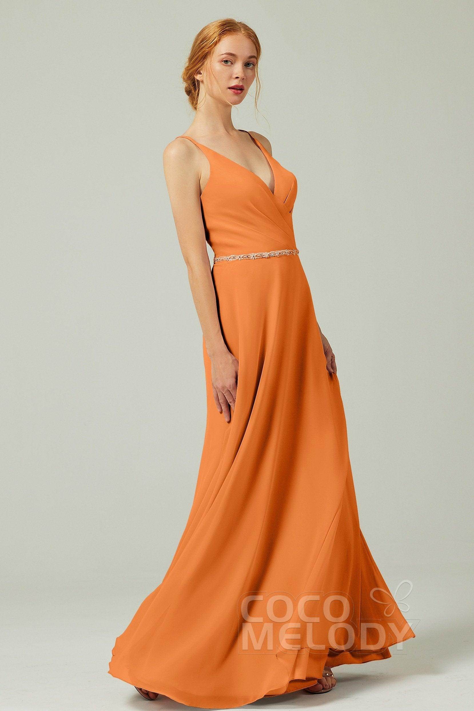 A-Line Floor Length Chiffon Bridesmaid Dress CB0303
