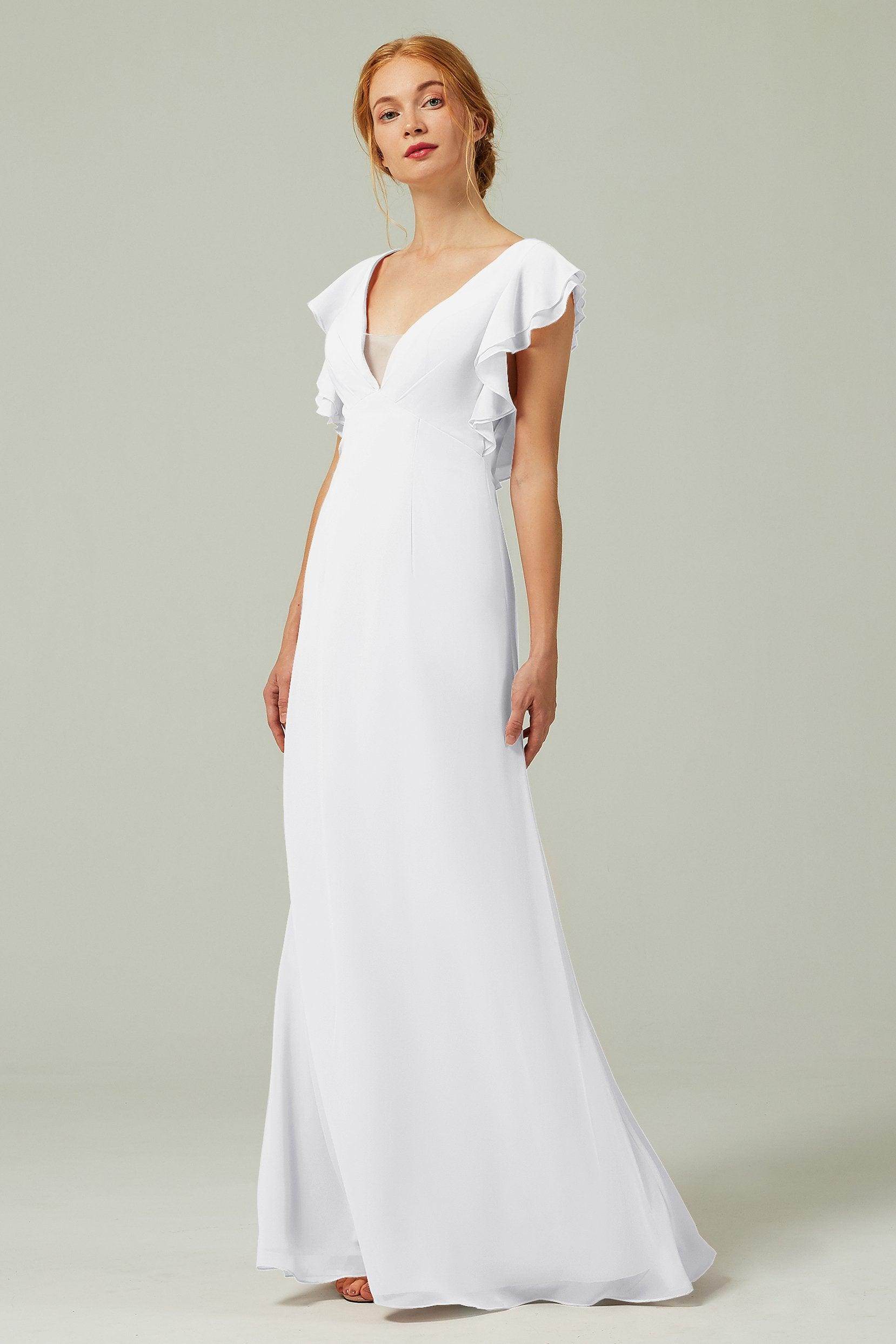Sheath-Column Floor Length Chiffon Bridesmaid Dress CB0304