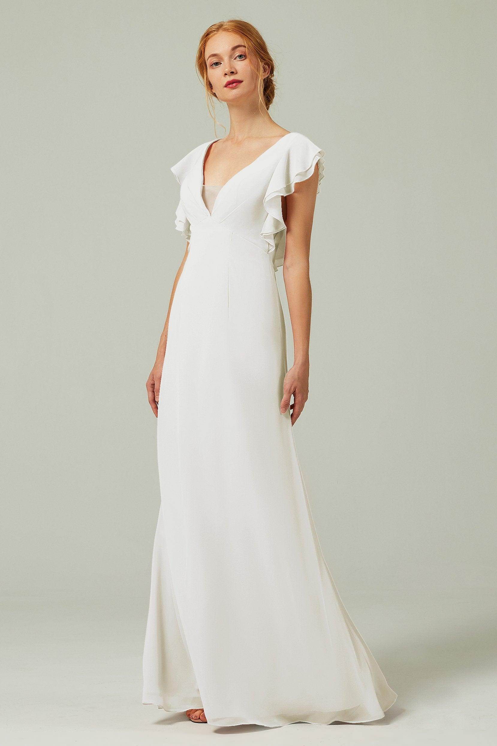 Sheath-Column Floor Length Chiffon Bridesmaid Dress CB0304
