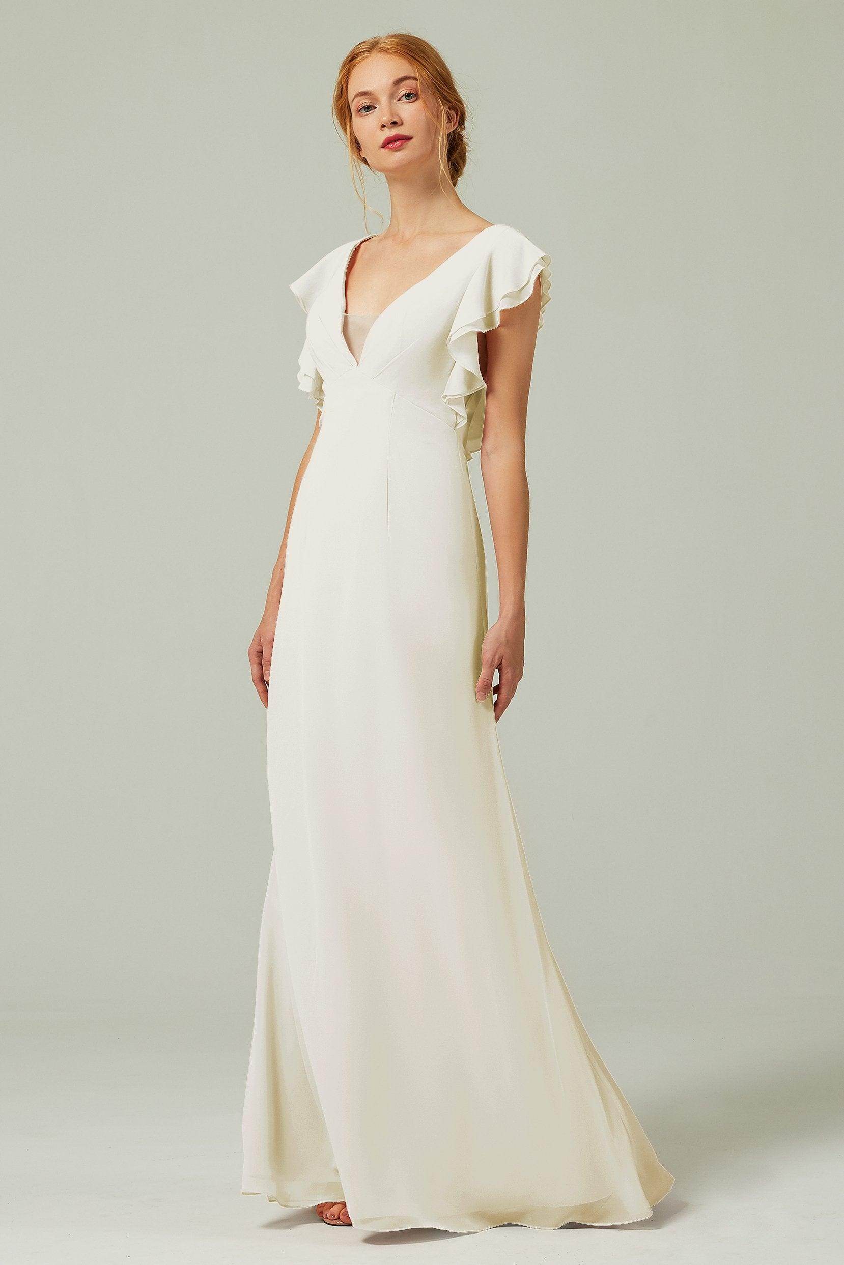 Sheath-Column Floor Length Chiffon Bridesmaid Dress CB0304
