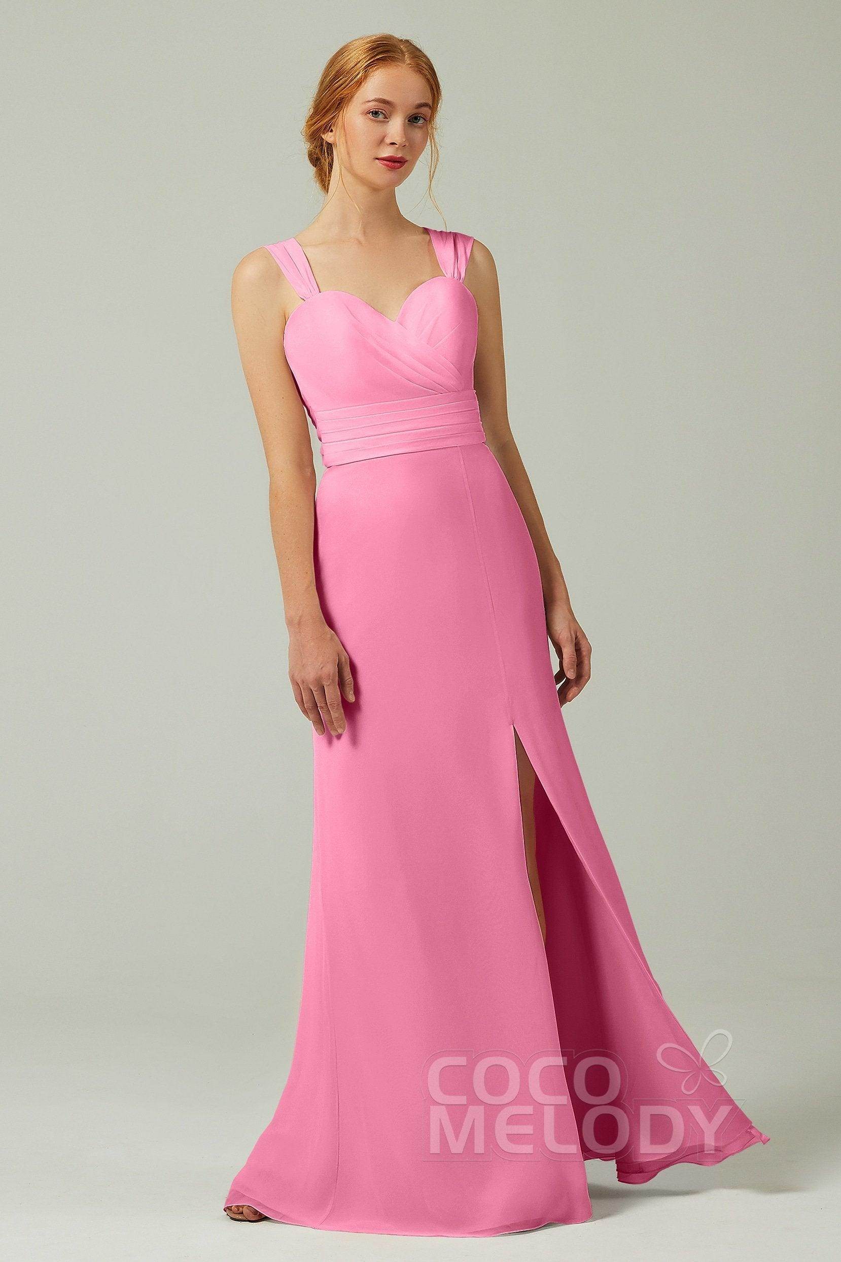 Sheath-Column Floor Length Chiffon Bridesmaid Dress CB0305