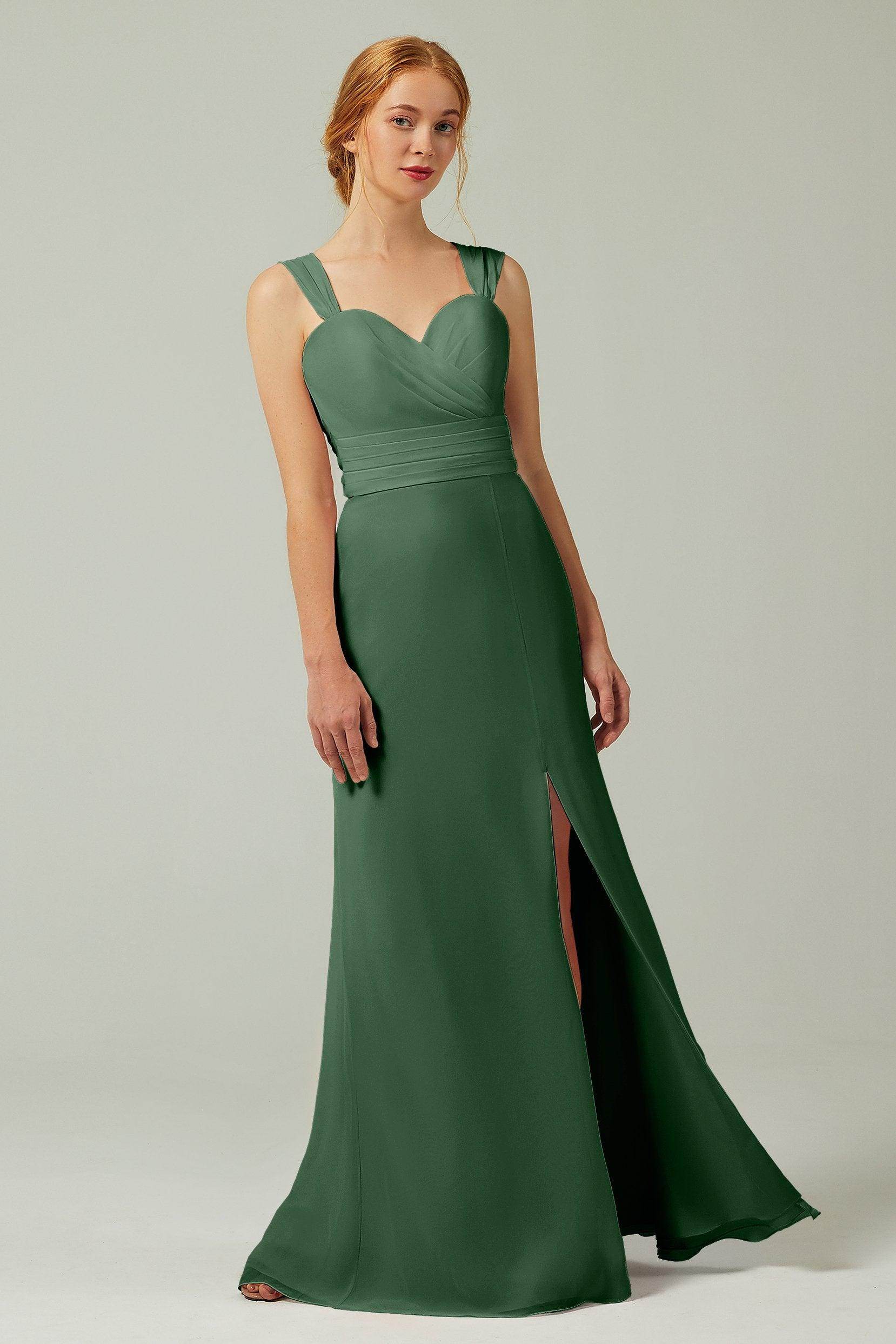 Sheath-Column Floor Length Chiffon Bridesmaid Dress CB0305