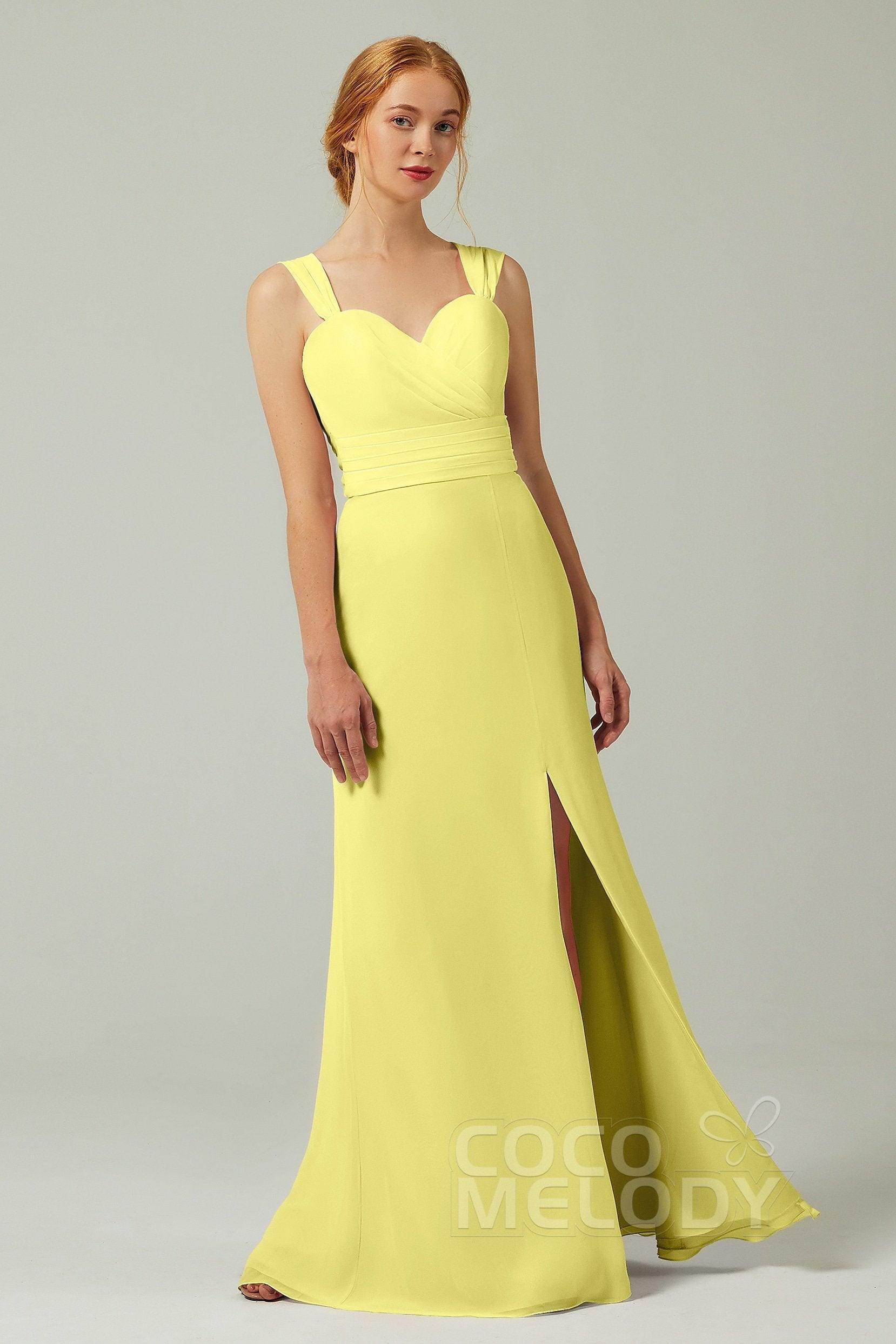 Sheath-Column Floor Length Chiffon Bridesmaid Dress CB0305