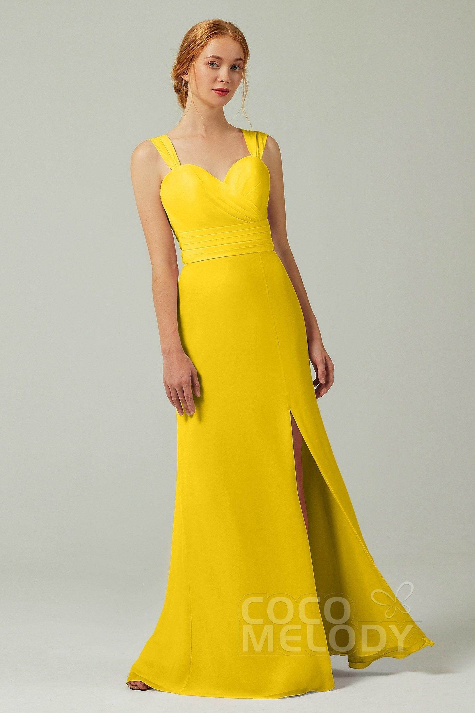 Sheath-Column Floor Length Chiffon Bridesmaid Dress CB0305