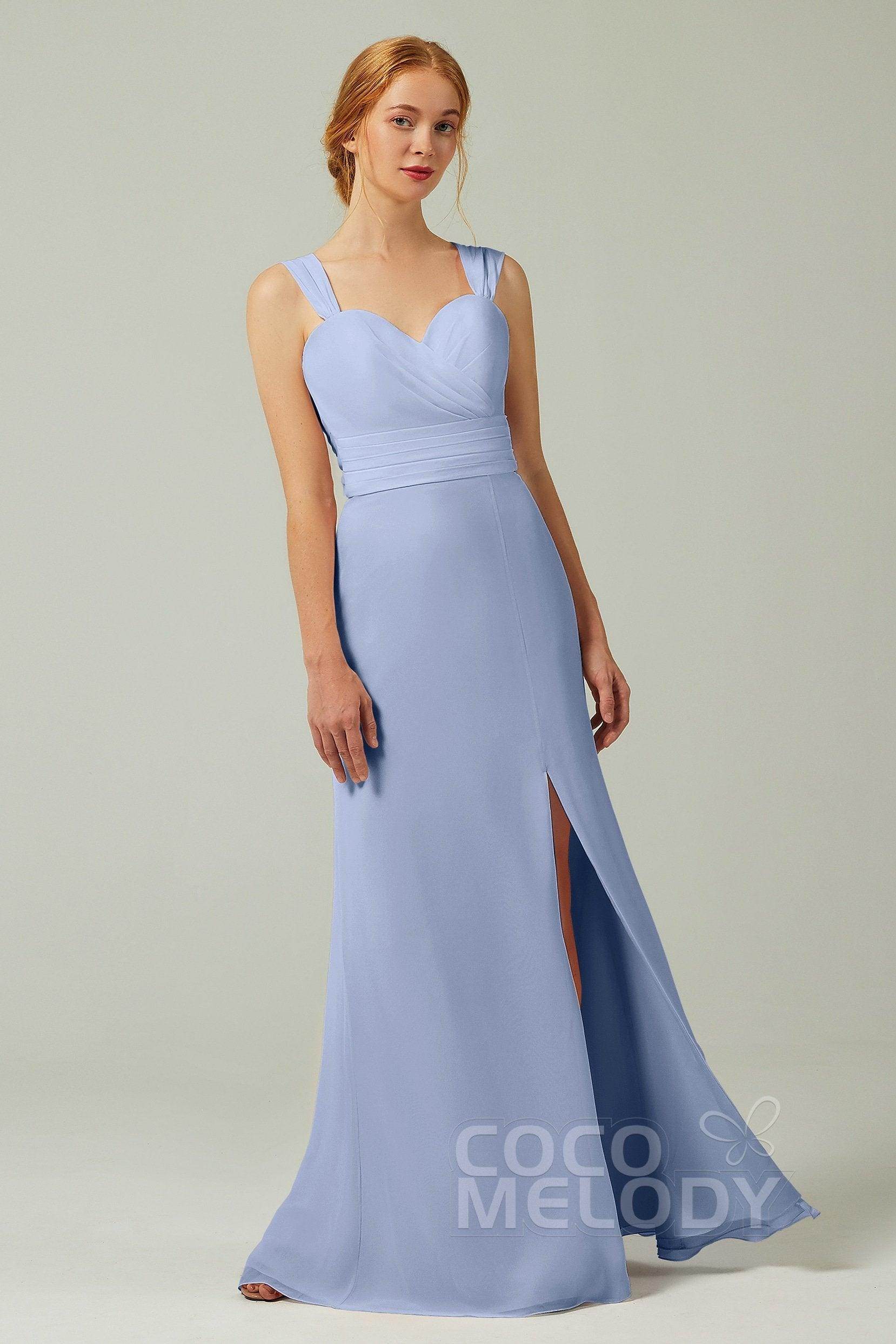 Sheath-Column Floor Length Chiffon Bridesmaid Dress CB0305