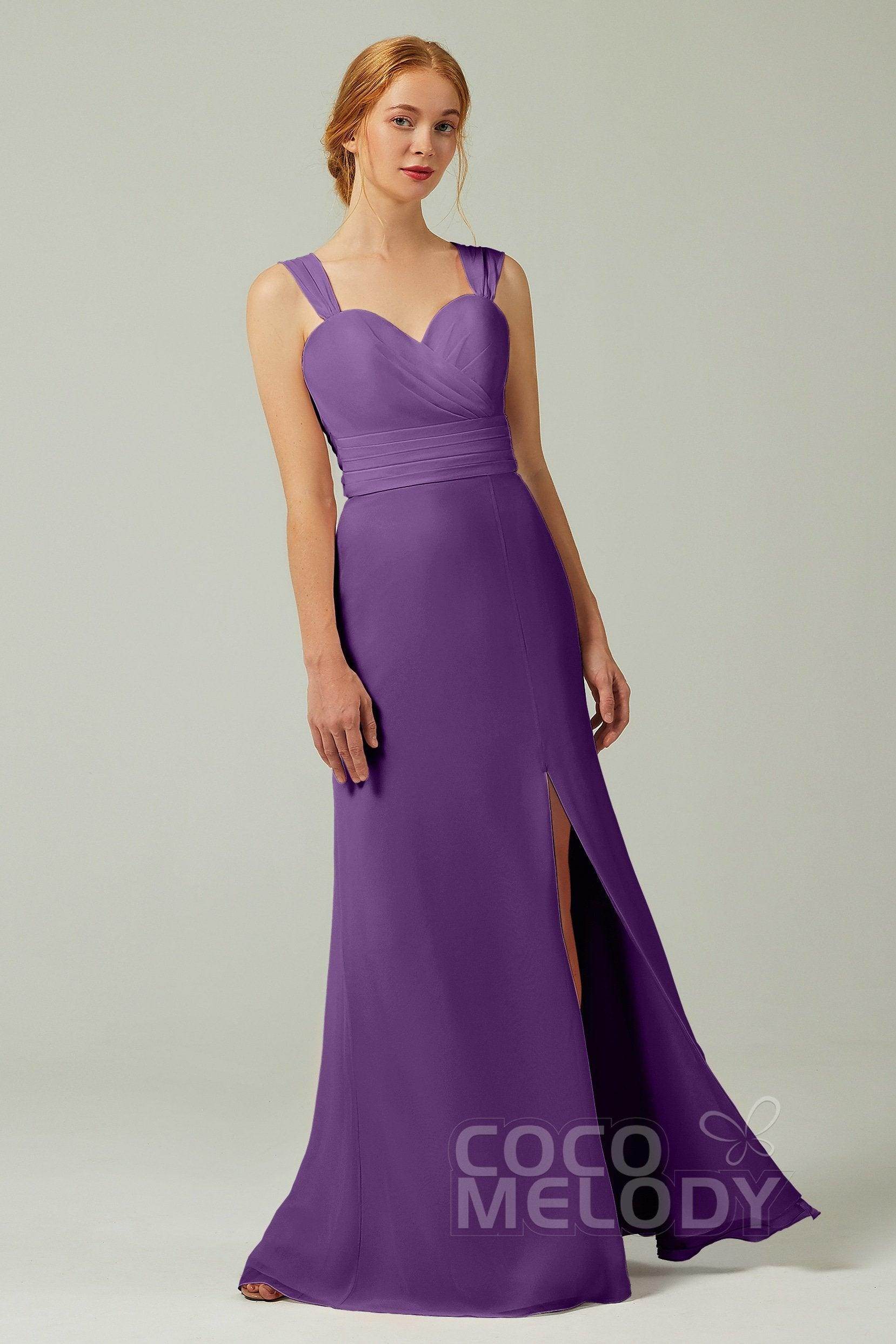 Sheath-Column Floor Length Chiffon Bridesmaid Dress CB0305