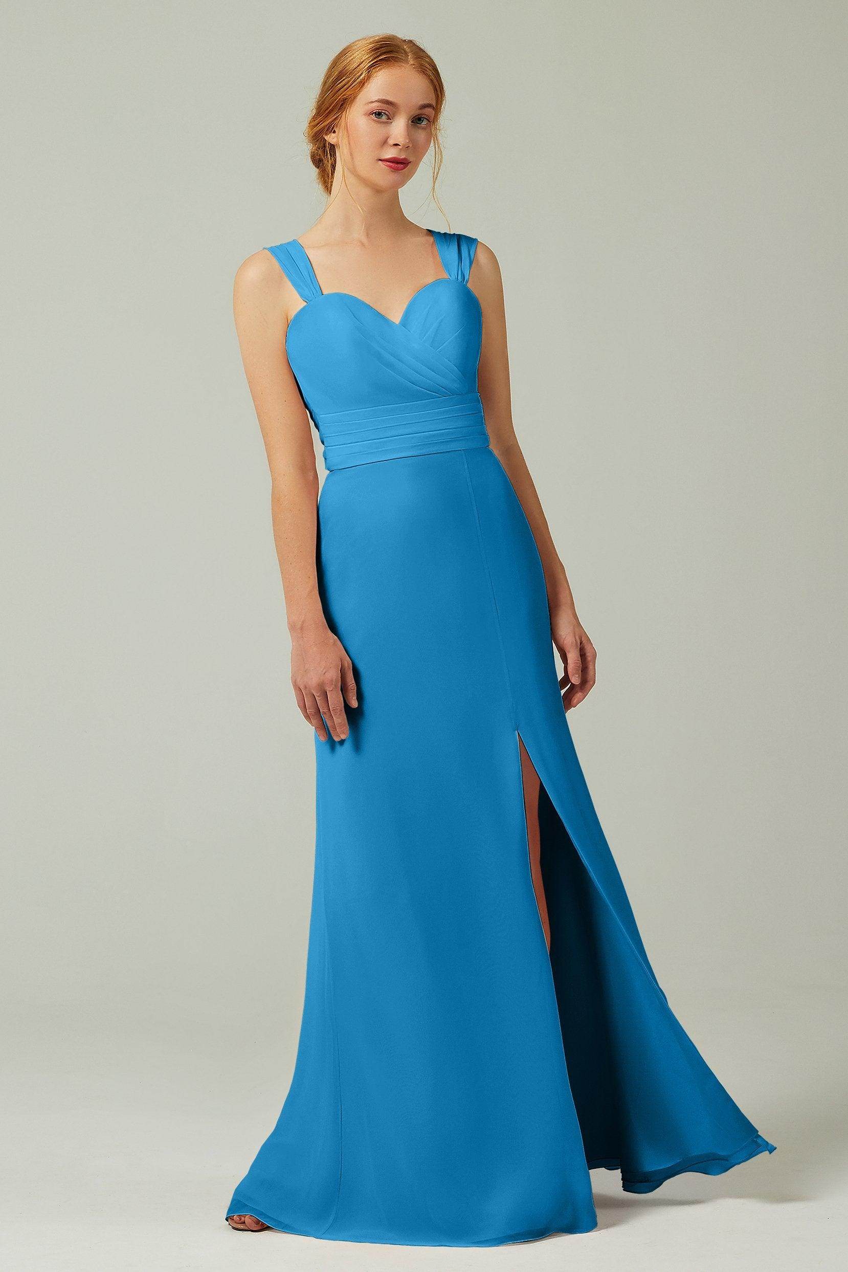 Sheath-Column Floor Length Chiffon Bridesmaid Dress CB0305