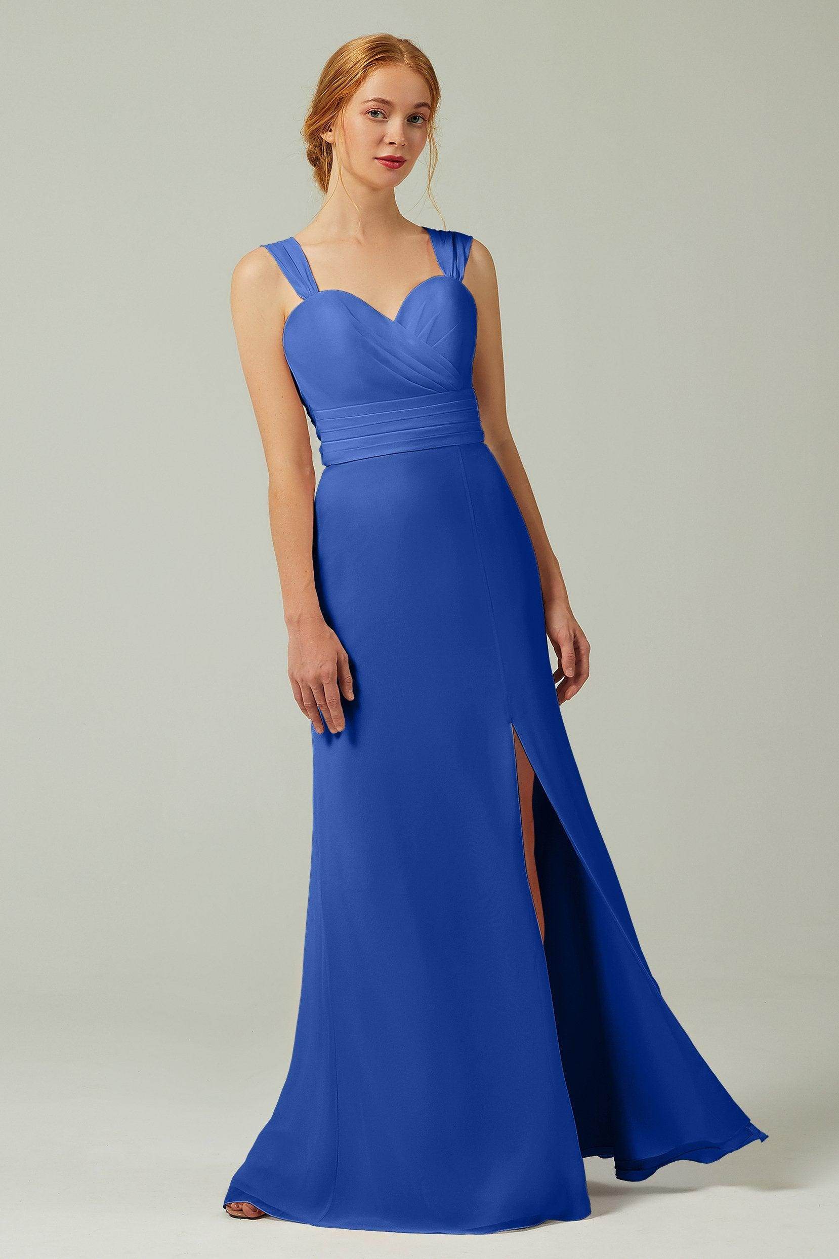 Sheath-Column Floor Length Chiffon Bridesmaid Dress CB0305