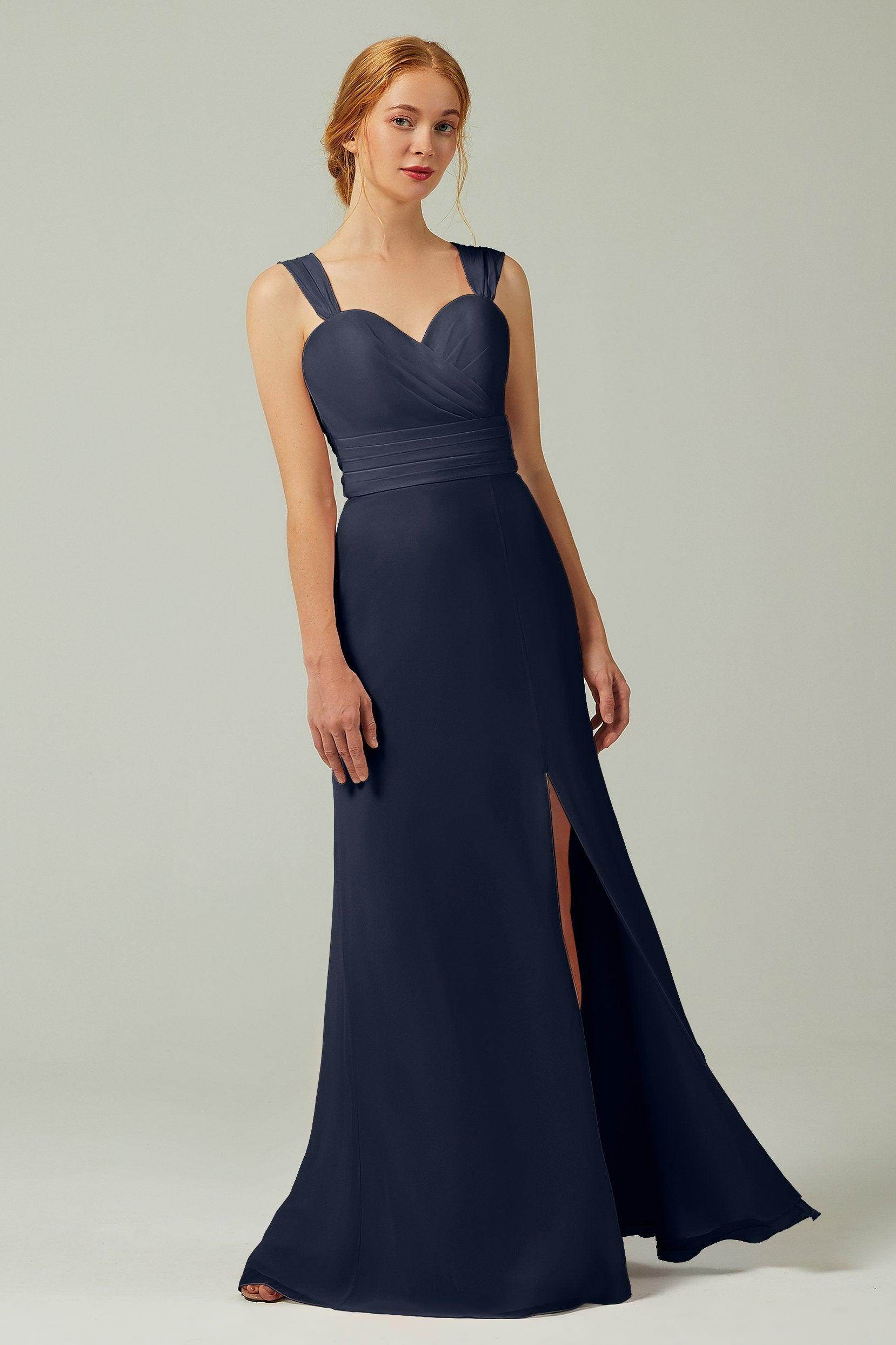 Sheath-Column Floor Length Chiffon Bridesmaid Dress CB0305