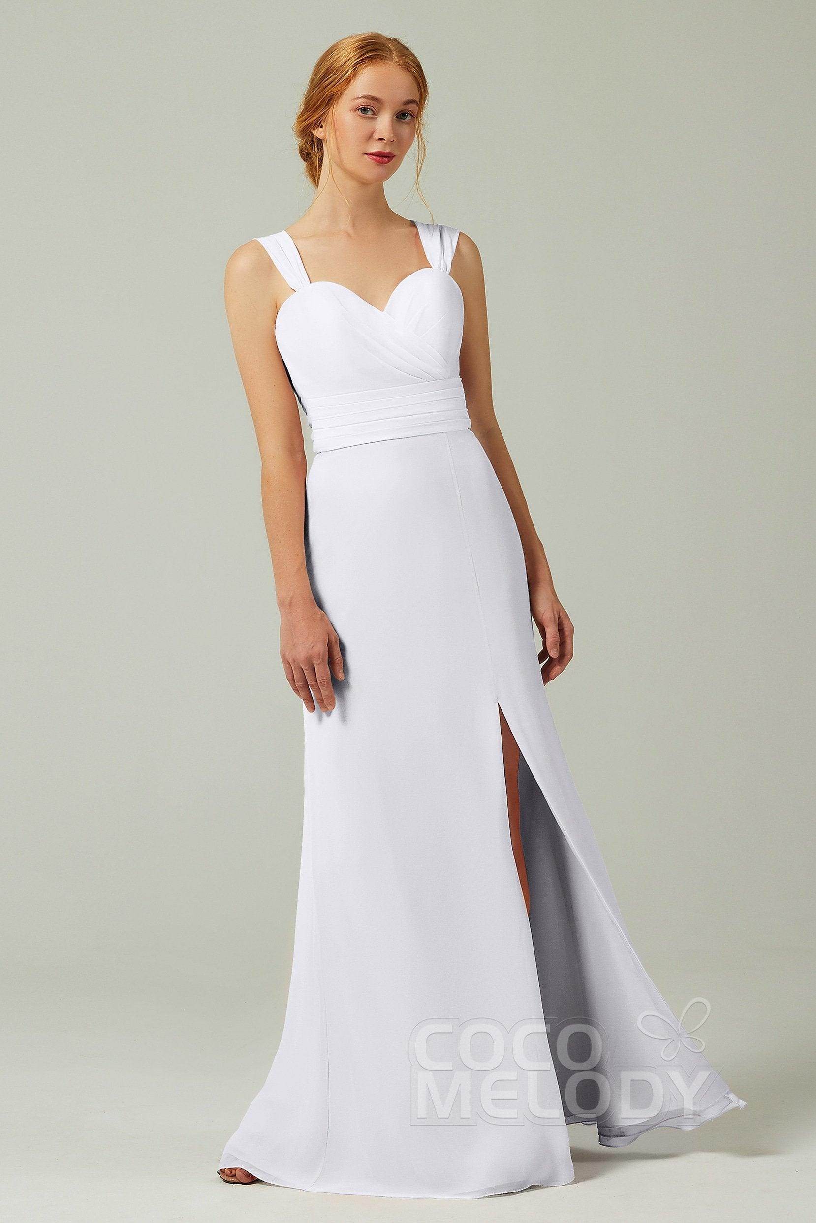 Sheath-Column Floor Length Chiffon Bridesmaid Dress CB0305