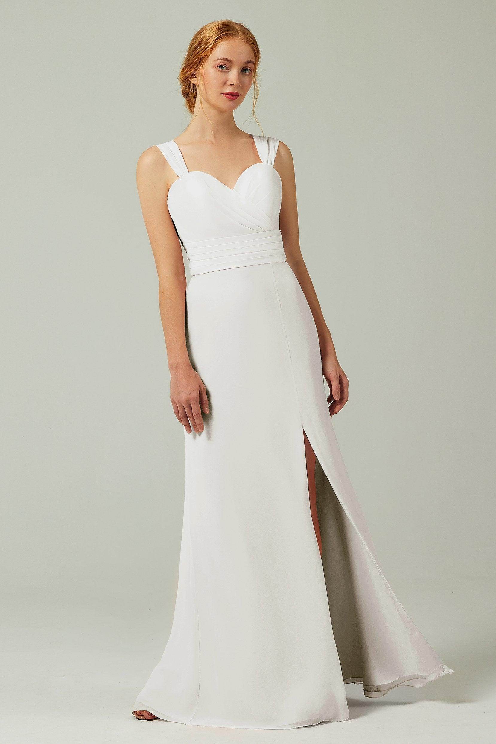 Sheath-Column Floor Length Chiffon Bridesmaid Dress CB0305