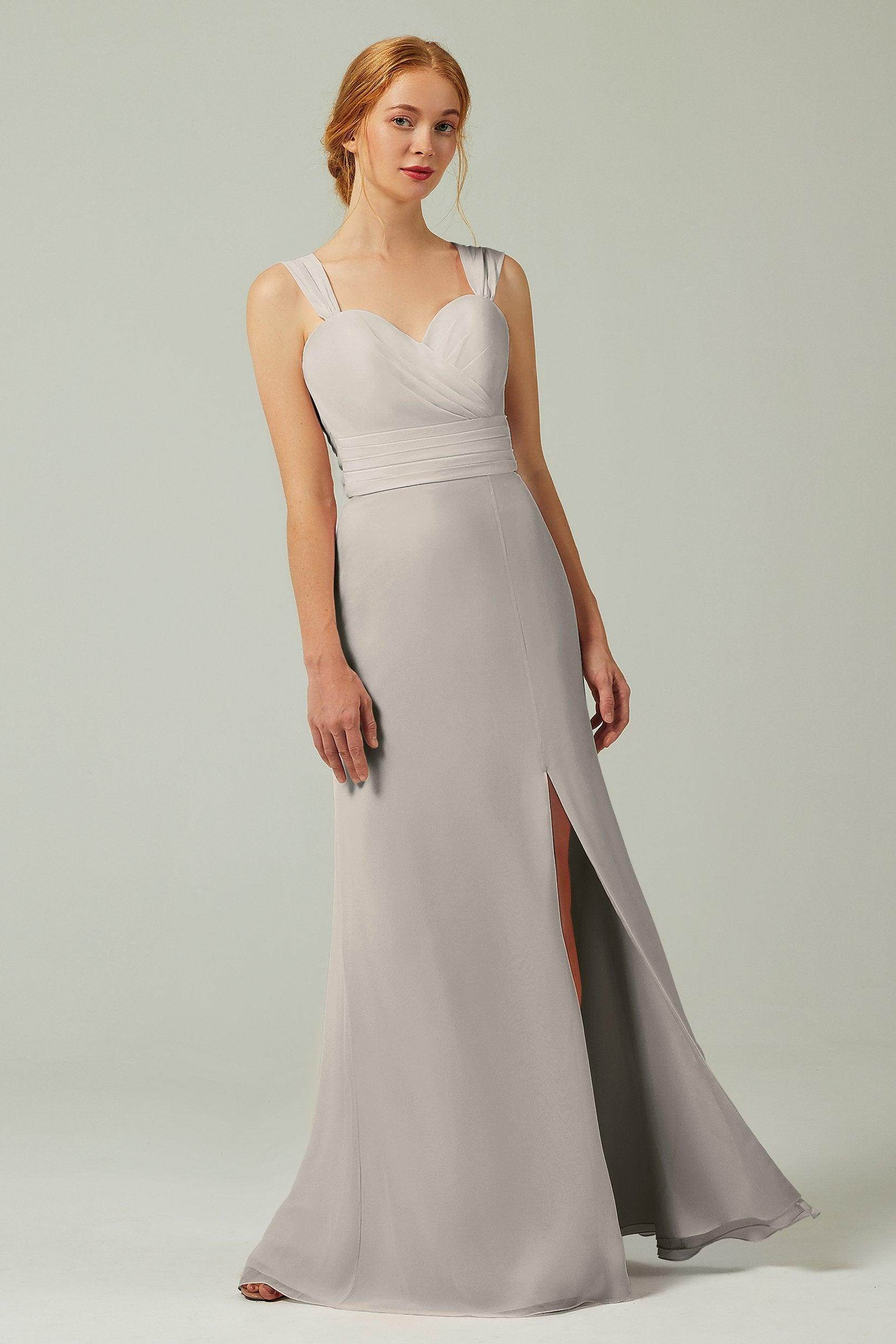 Sheath-Column Floor Length Chiffon Bridesmaid Dress CB0305