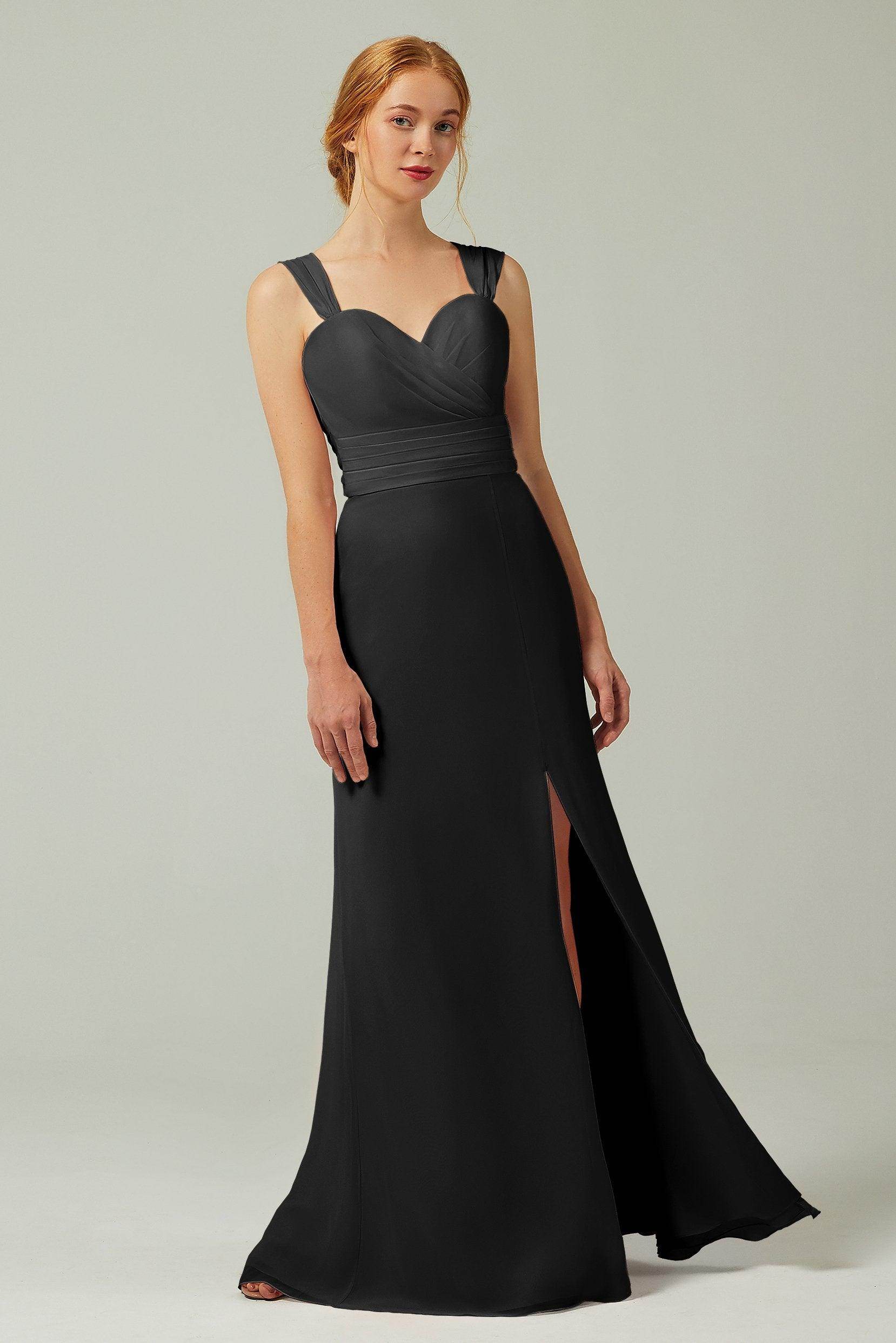 Sheath-Column Floor Length Chiffon Bridesmaid Dress CB0305