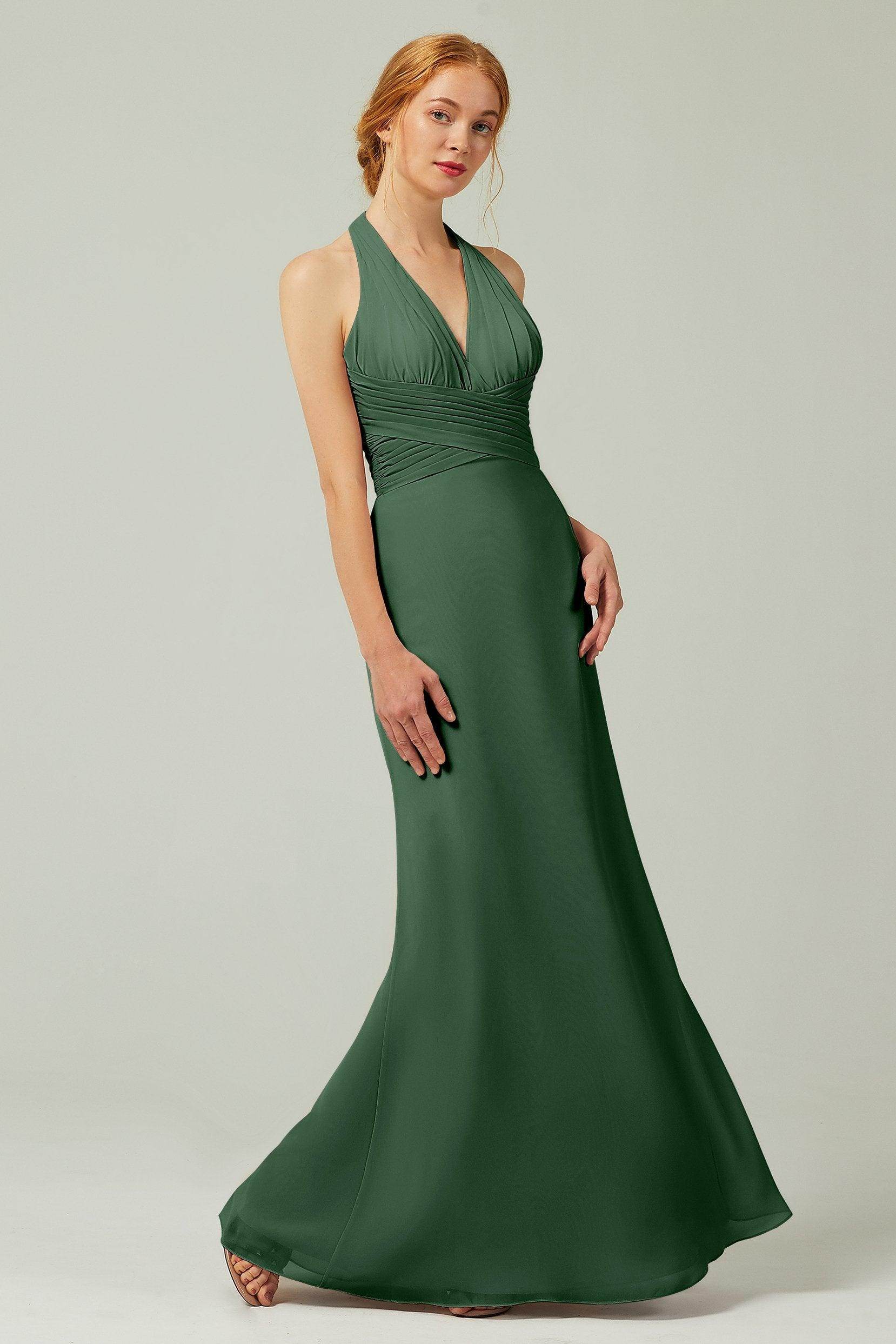 Sheath-Column Floor Length Chiffon Bridesmaid Dress CB0306