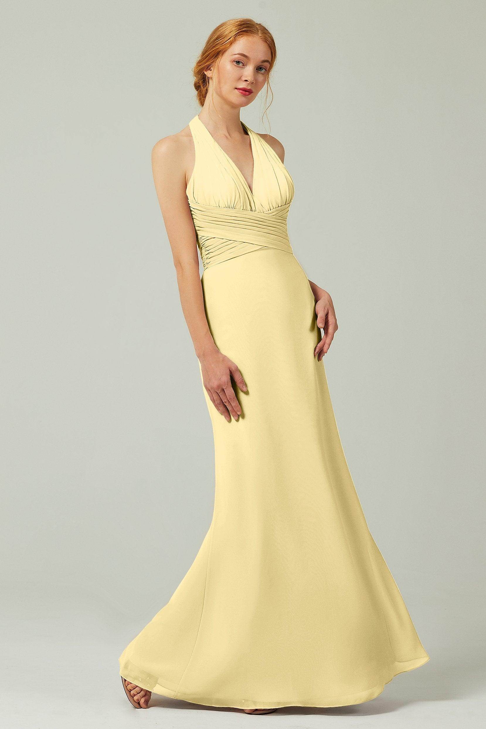 Sheath-Column Floor Length Chiffon Bridesmaid Dress CB0306