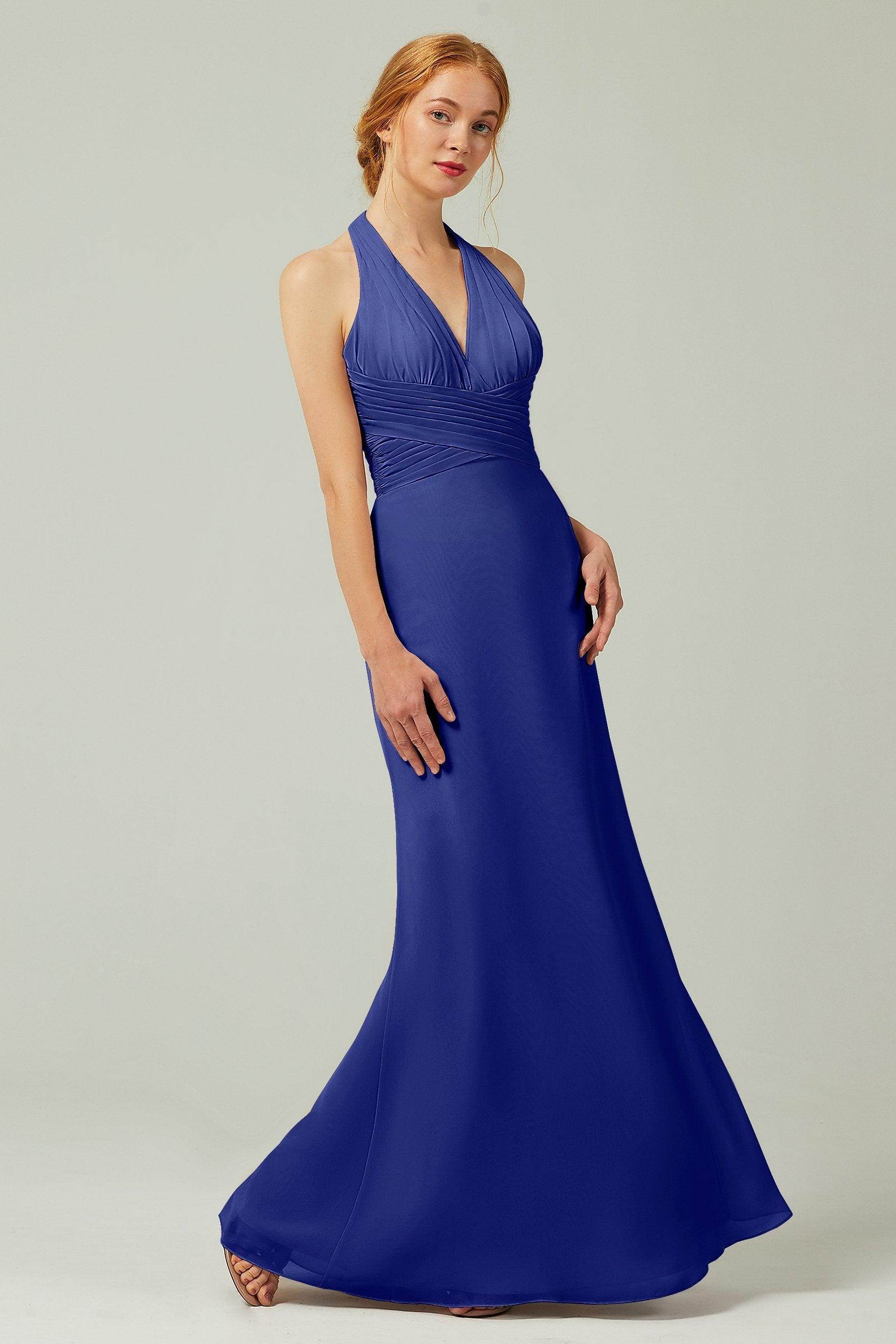 Sheath-Column Floor Length Chiffon Bridesmaid Dress CB0306