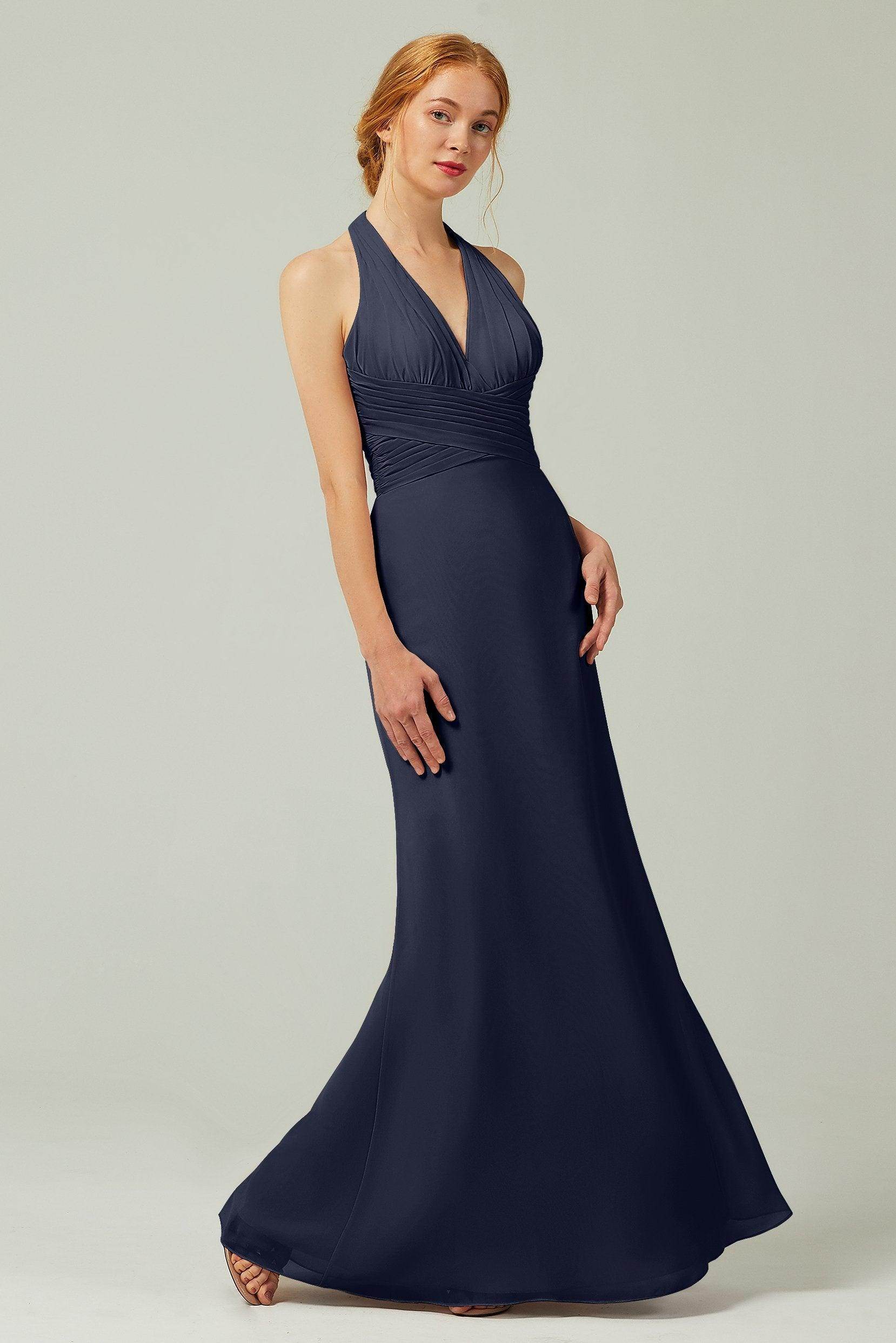 Sheath-Column Floor Length Chiffon Bridesmaid Dress CB0306