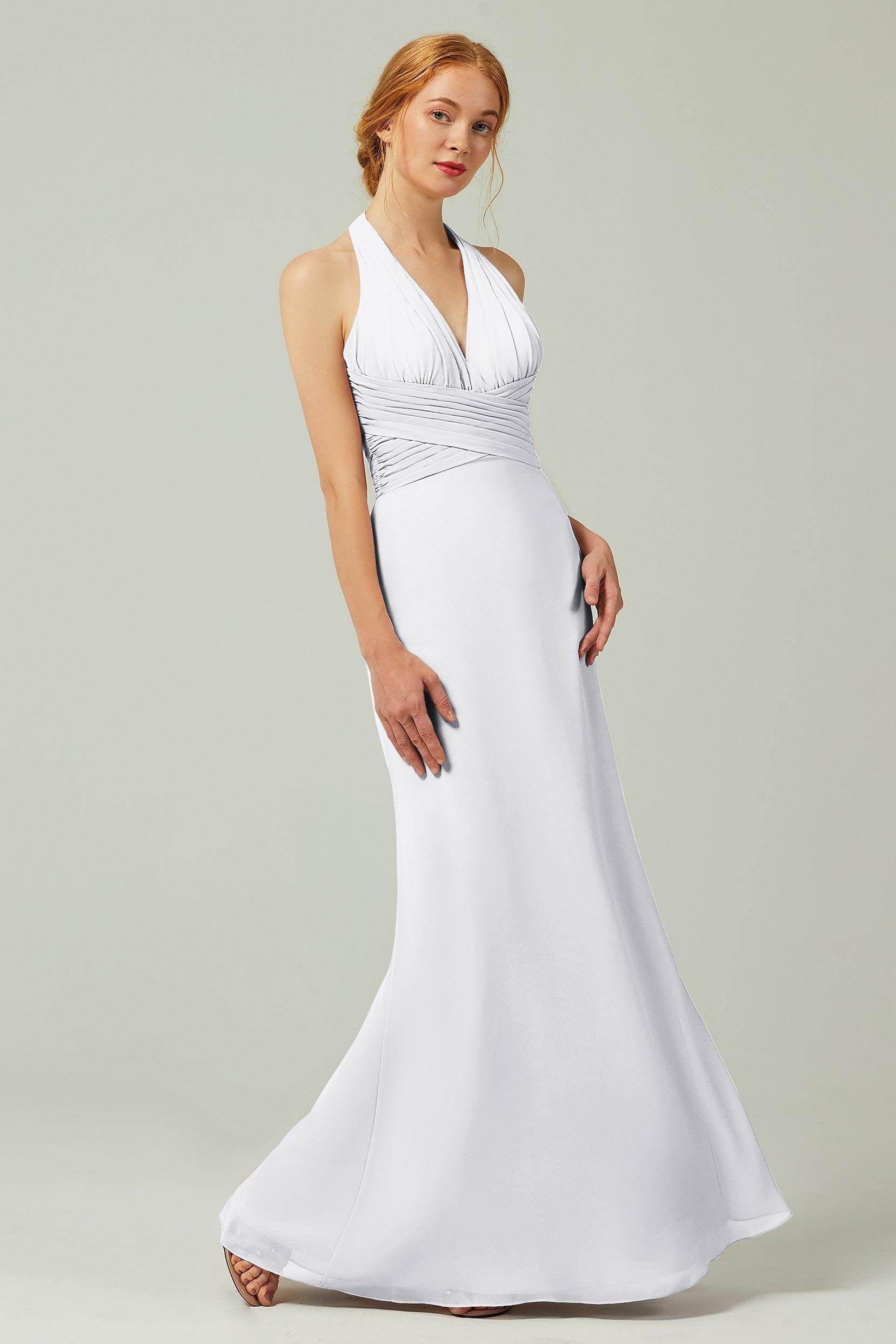 Sheath-Column Floor Length Chiffon Bridesmaid Dress CB0306