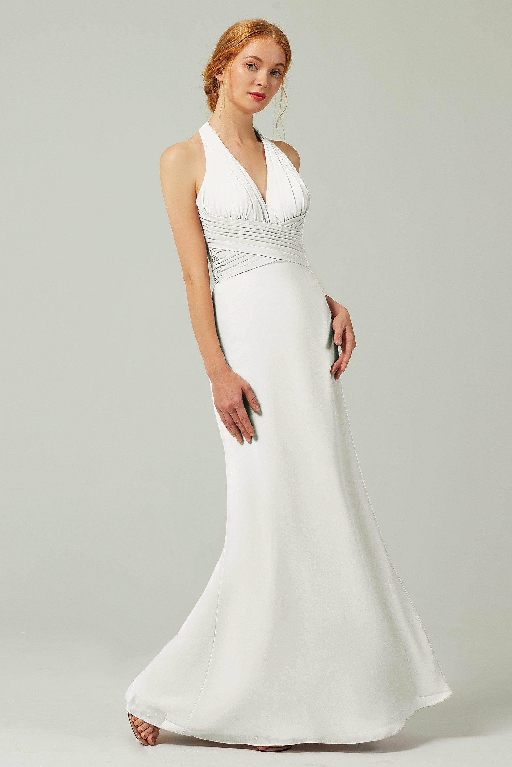 Sheath-Column Floor Length Chiffon Bridesmaid Dress CB0306