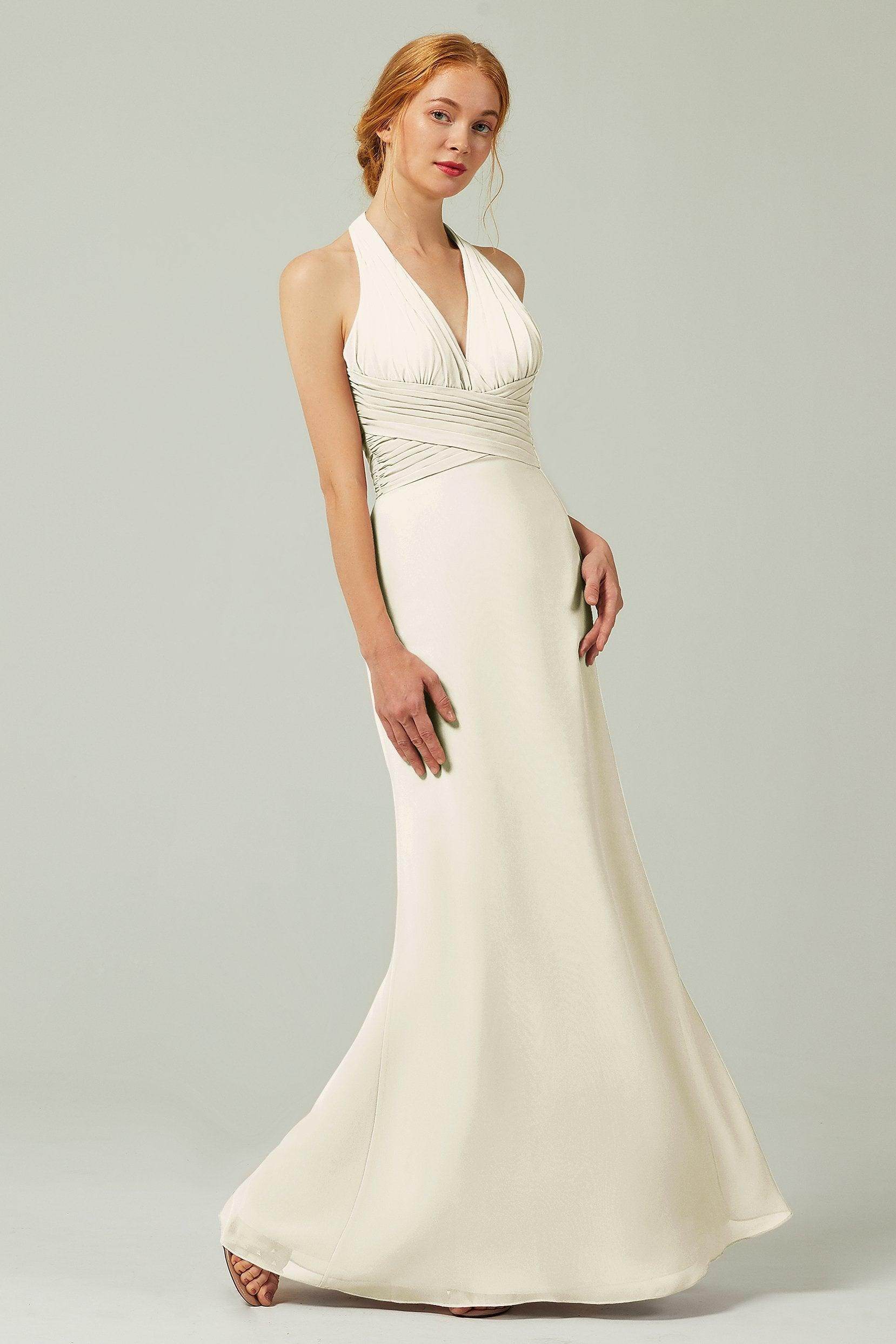 Sheath-Column Floor Length Chiffon Bridesmaid Dress CB0306
