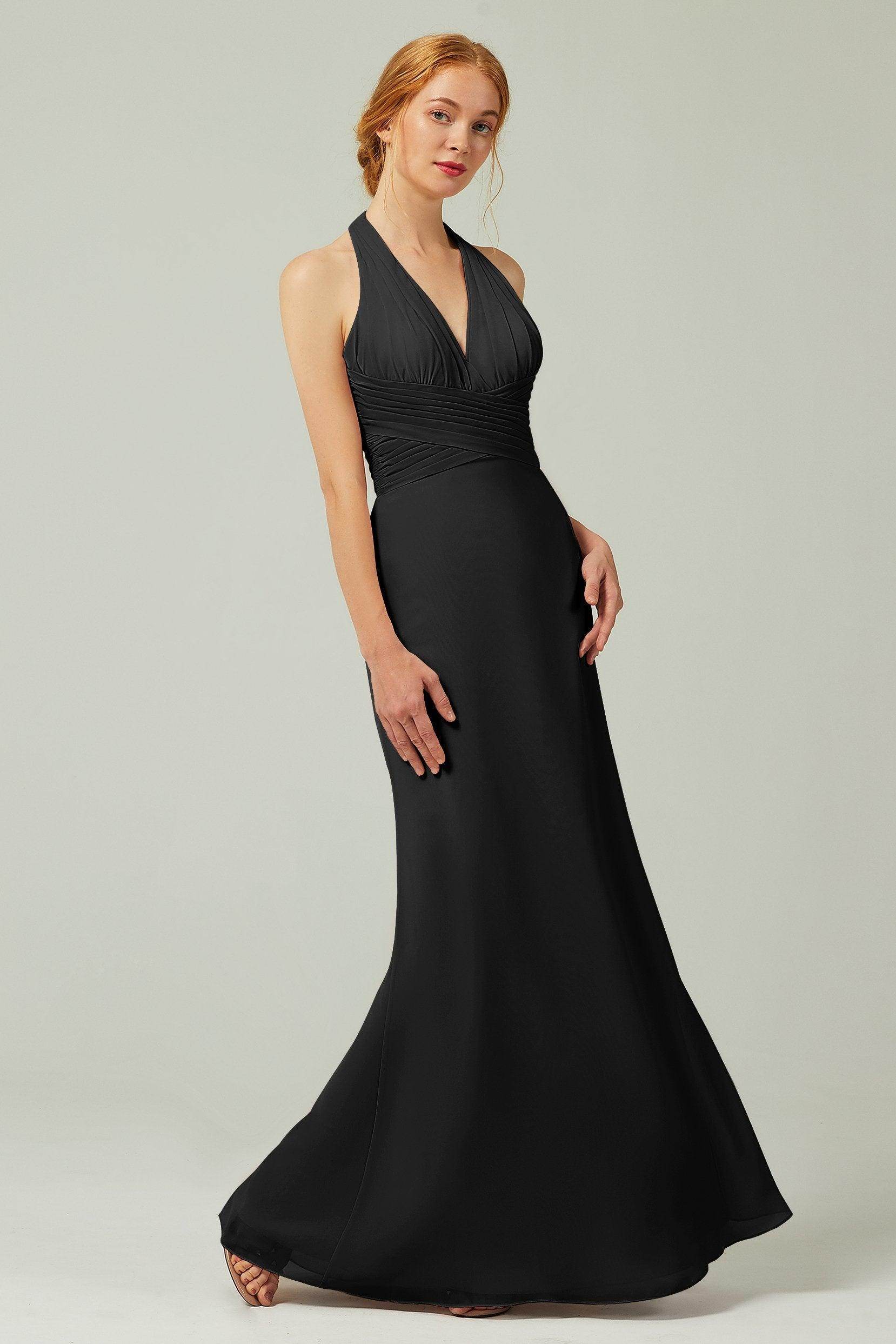 Sheath-Column Floor Length Chiffon Bridesmaid Dress CB0306