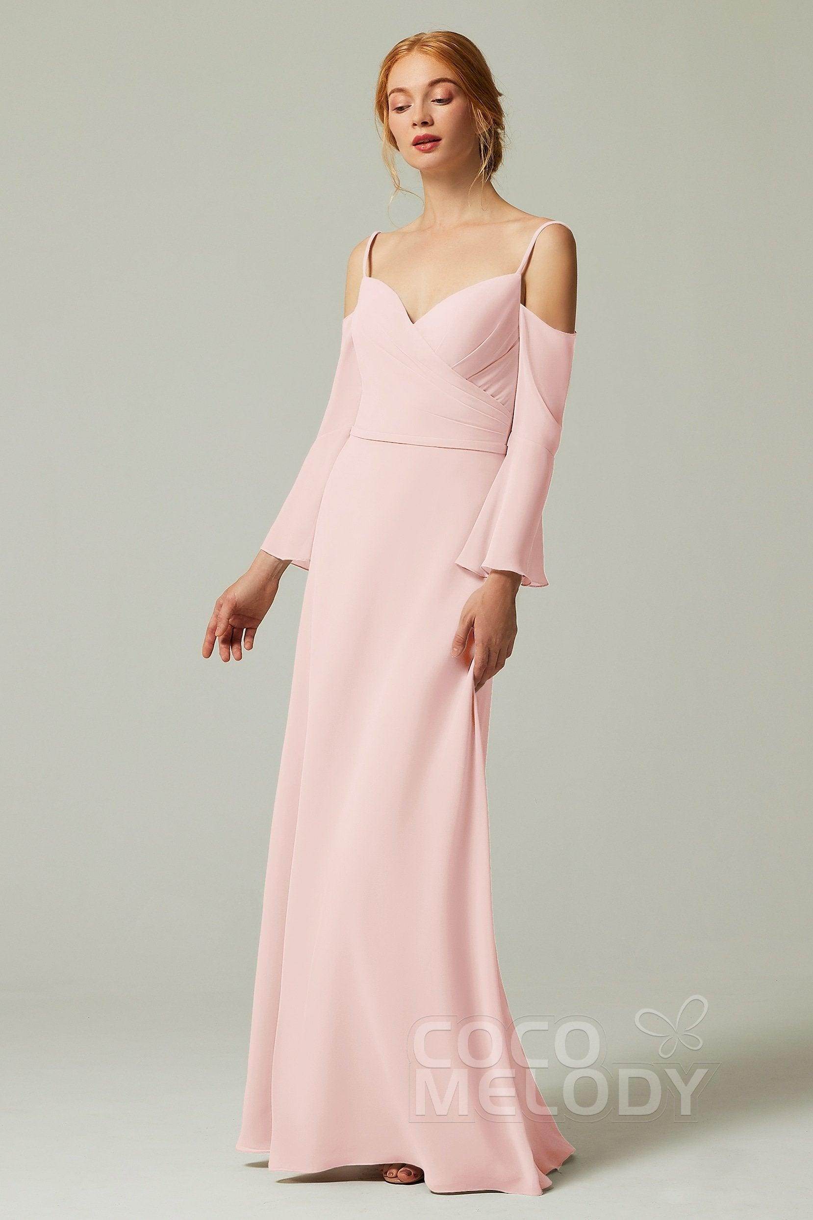 A-Line Floor Length Chiffon Bridesmaid Dress CB0307