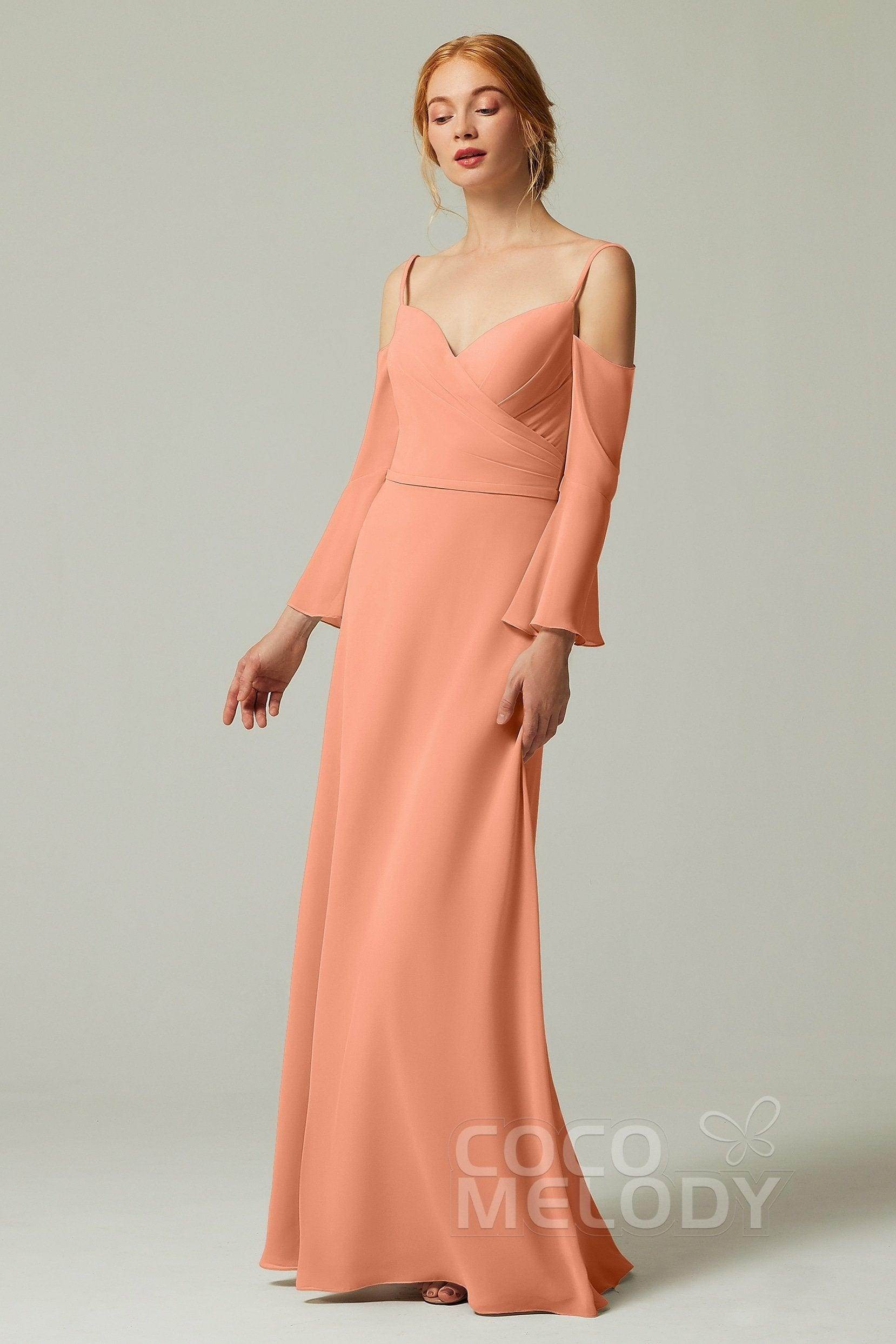 A-Line Floor Length Chiffon Bridesmaid Dress CB0307
