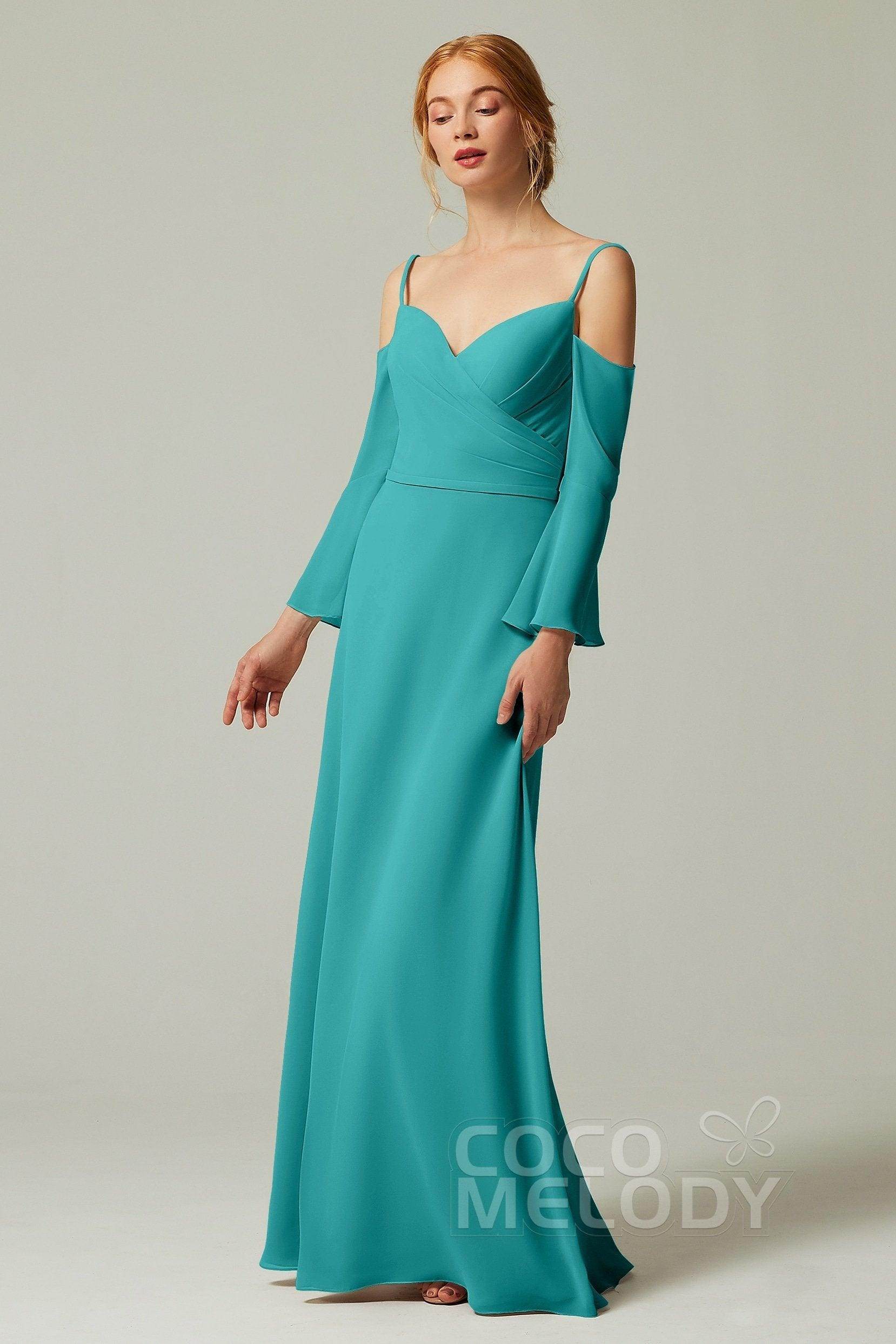 A-Line Floor Length Chiffon Bridesmaid Dress CB0307