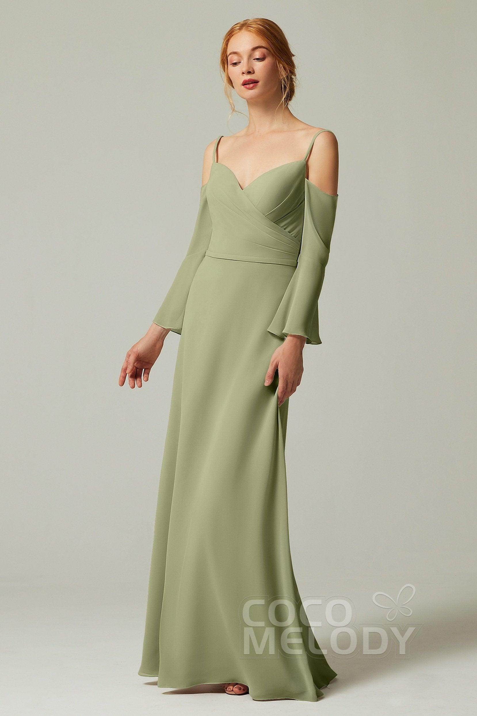 A-Line Floor Length Chiffon Bridesmaid Dress CB0307
