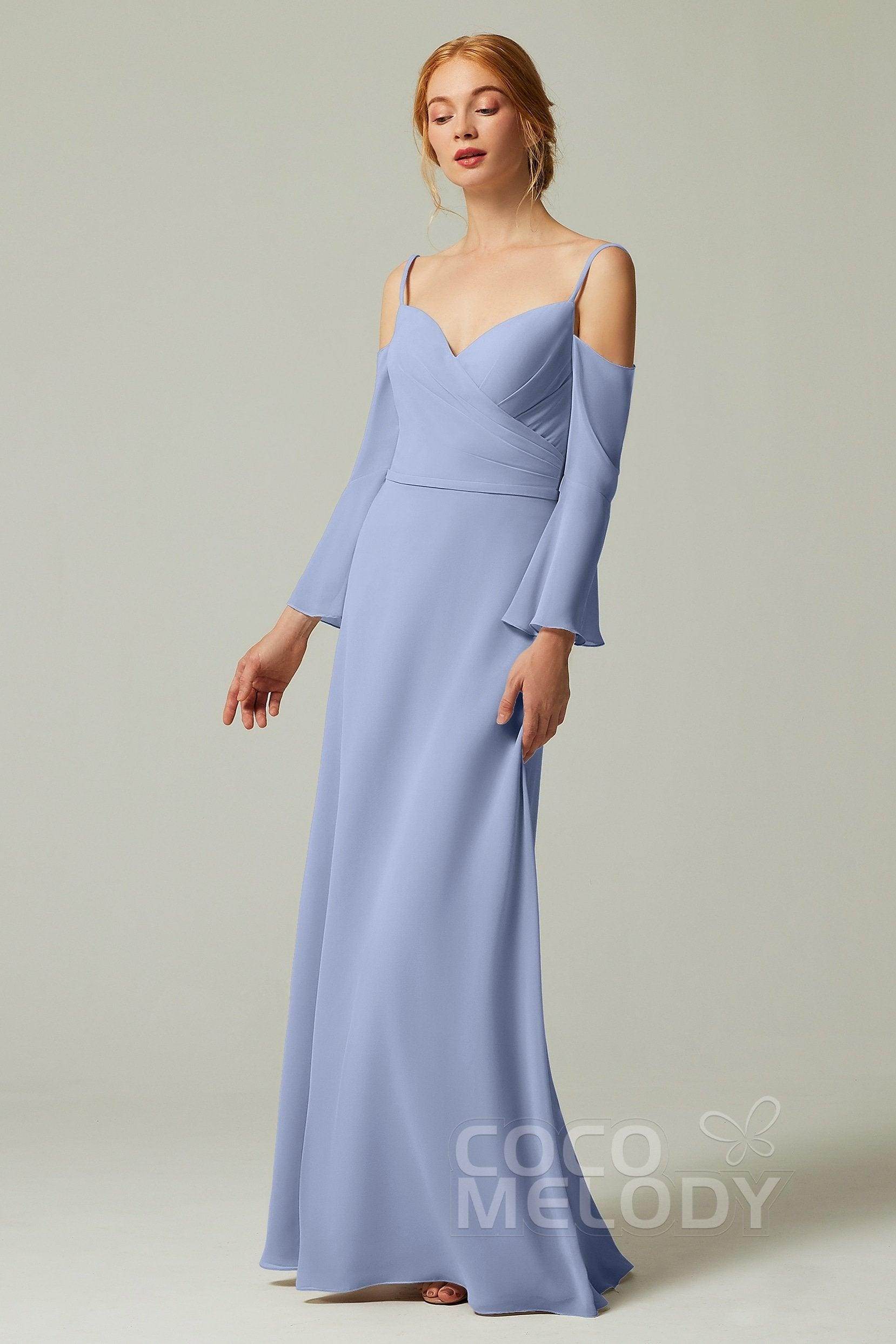 A-Line Floor Length Chiffon Bridesmaid Dress CB0307