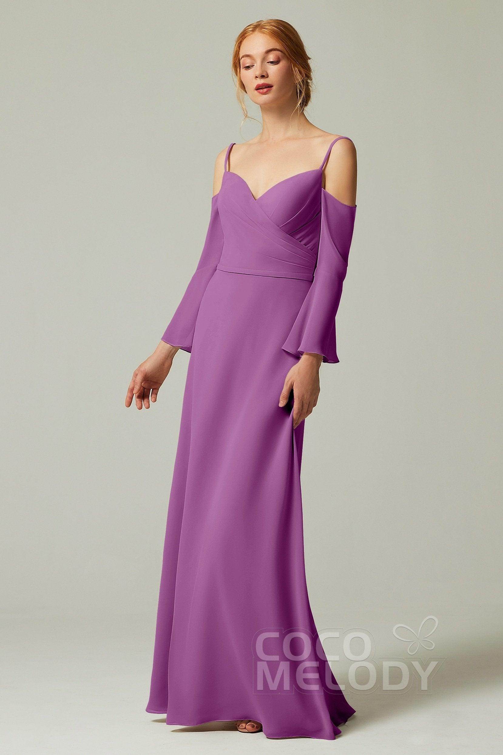 A-Line Floor Length Chiffon Bridesmaid Dress CB0307