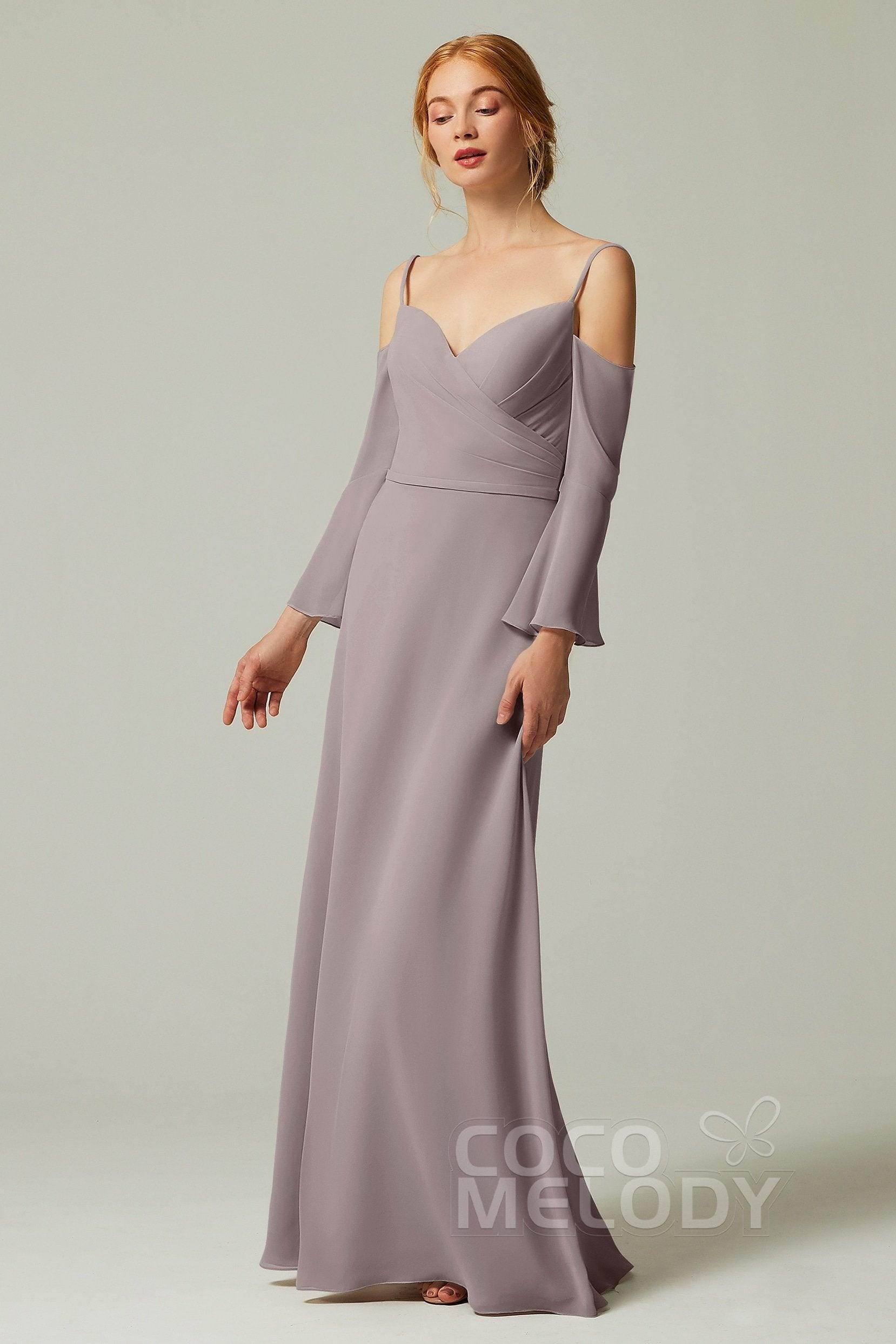A-Line Floor Length Chiffon Bridesmaid Dress CB0307