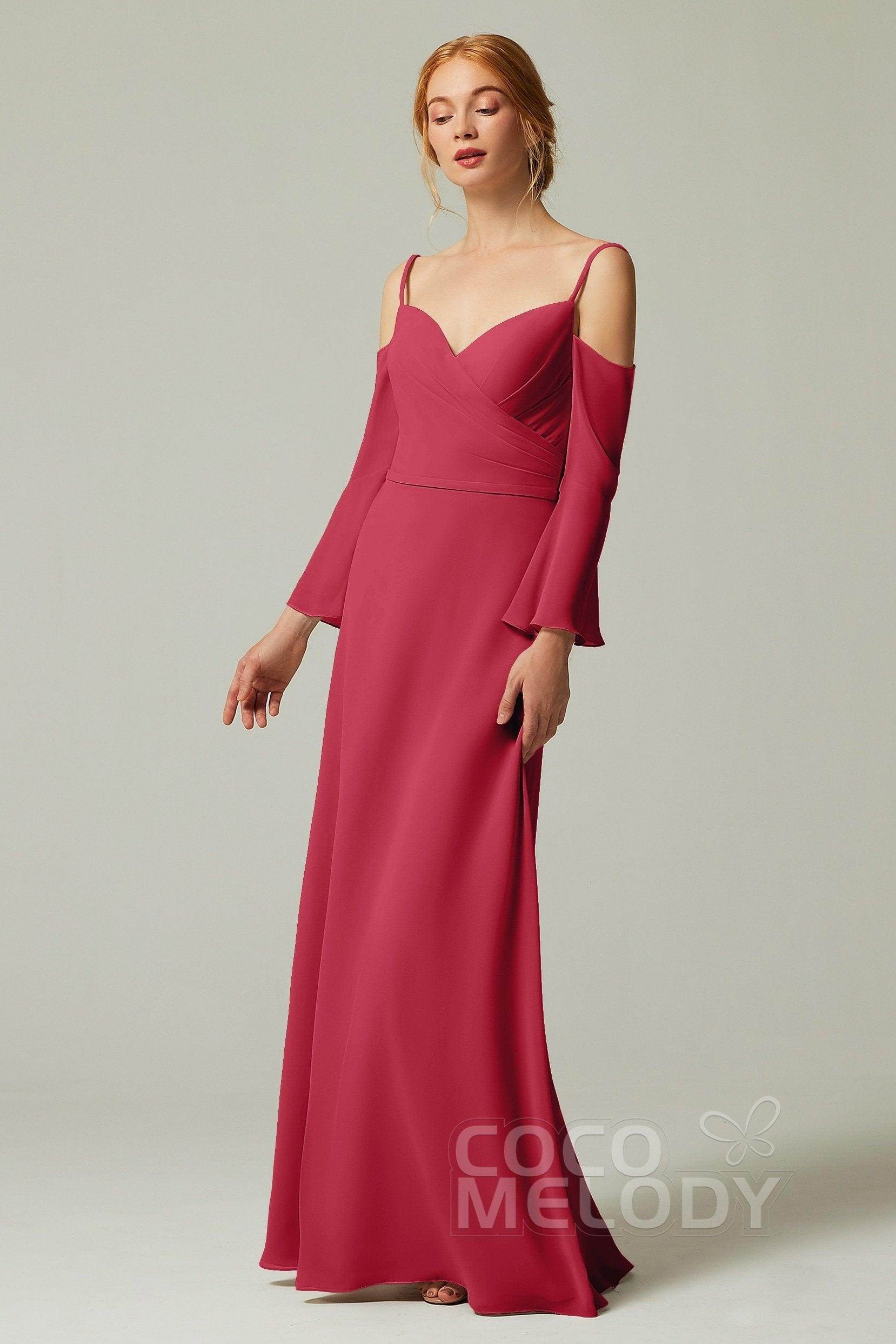 A-Line Floor Length Chiffon Bridesmaid Dress CB0307