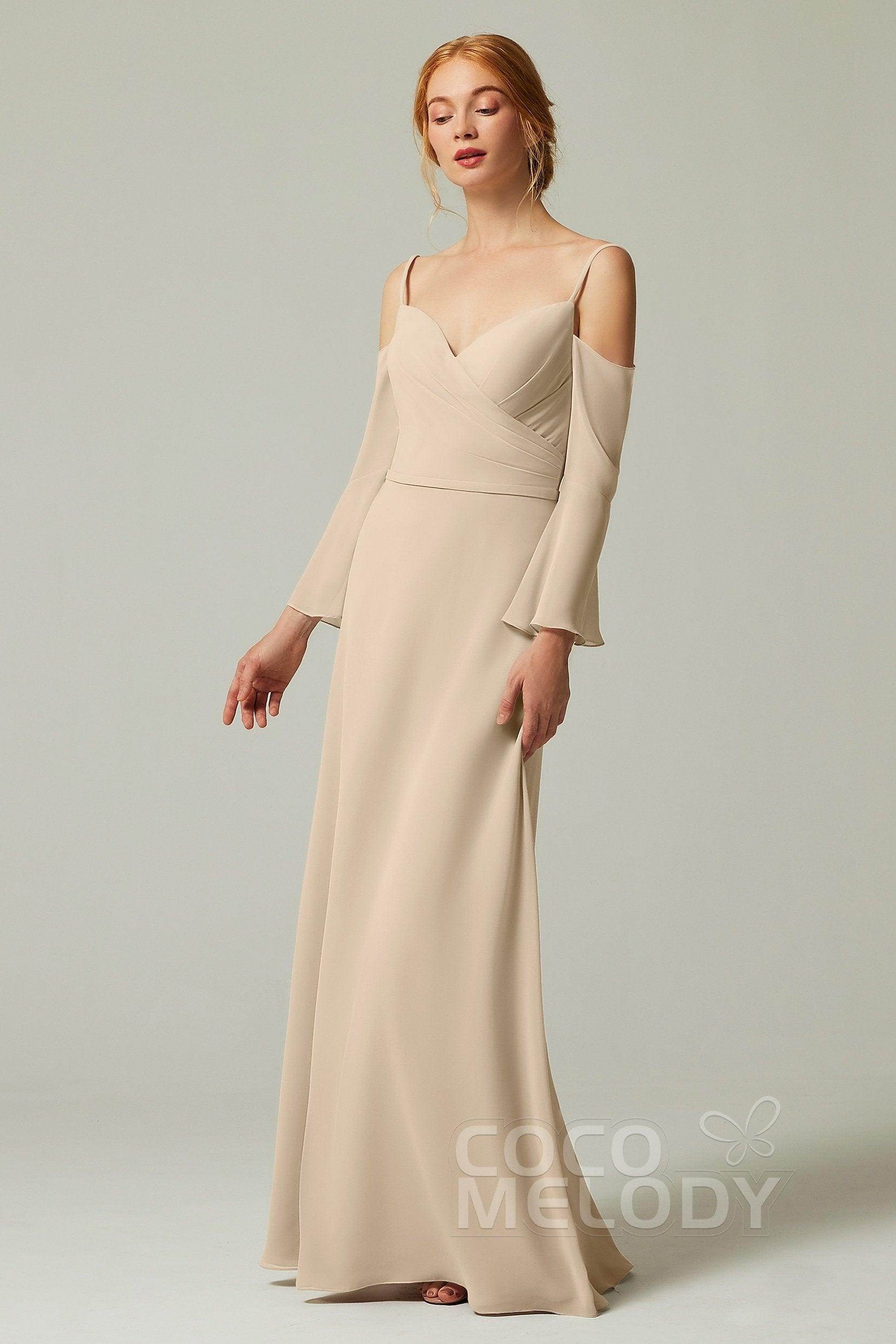 A-Line Floor Length Chiffon Bridesmaid Dress CB0307