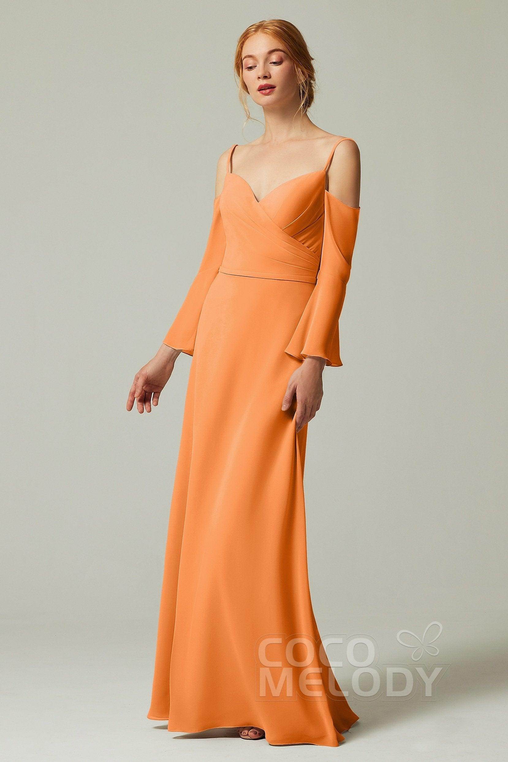 A-Line Floor Length Chiffon Bridesmaid Dress CB0307