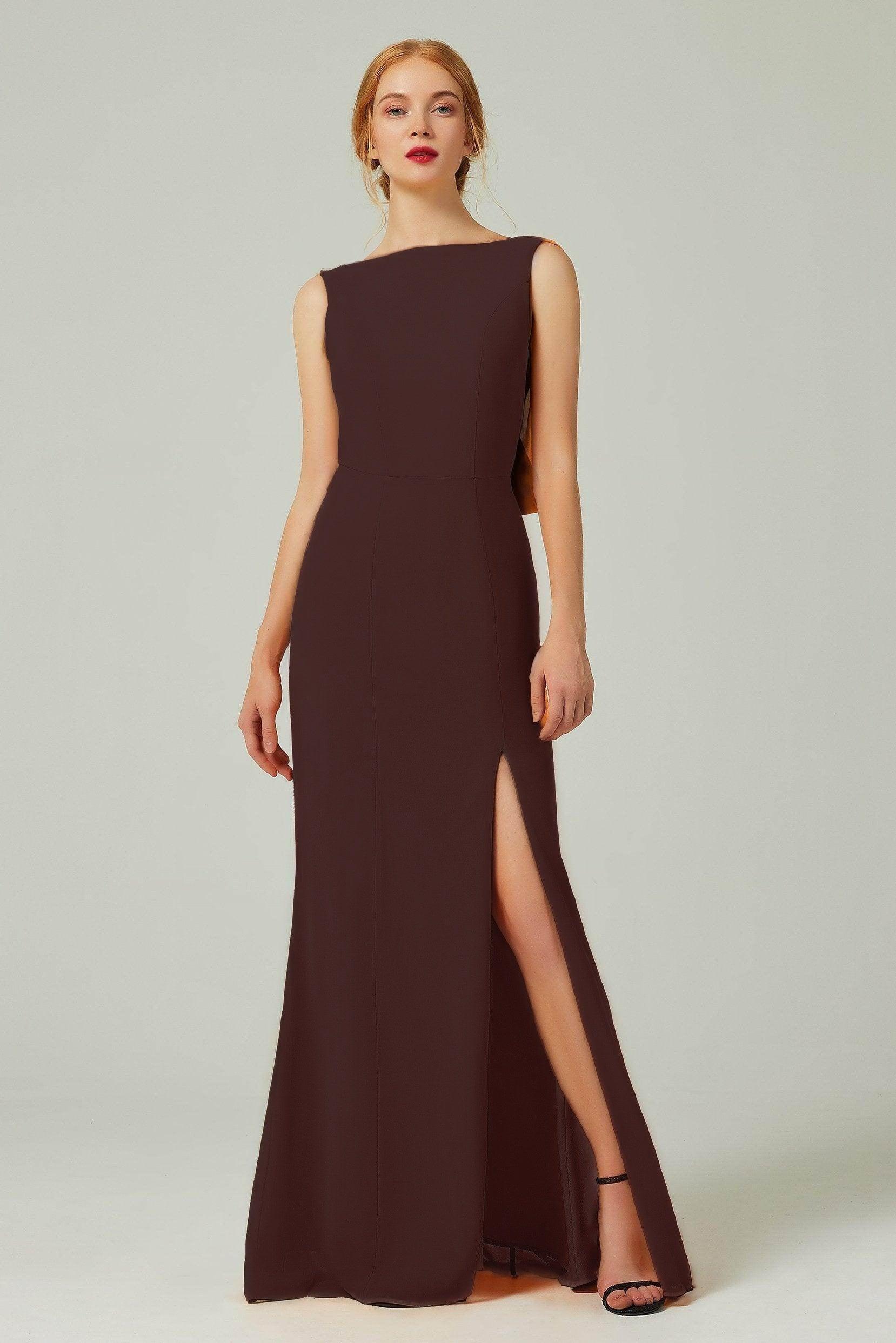 Sheath-Column Sweep-Brush Chiffon Bridesmaid Dress Formal Dresses CB0310PS
