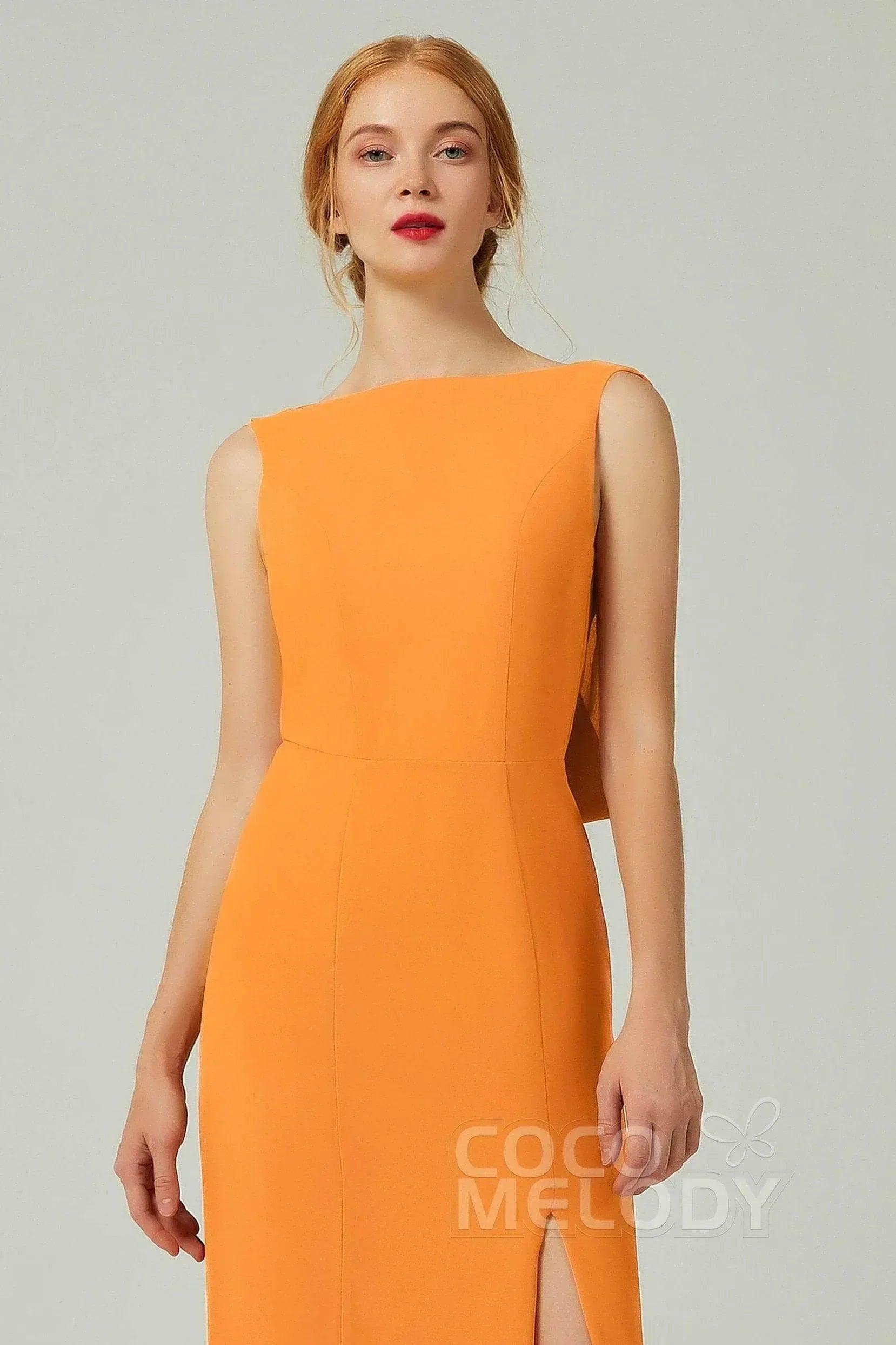 Sheath-Column Sweep-Brush Chiffon Bridesmaid Dress Formal Dresses CB0310PS