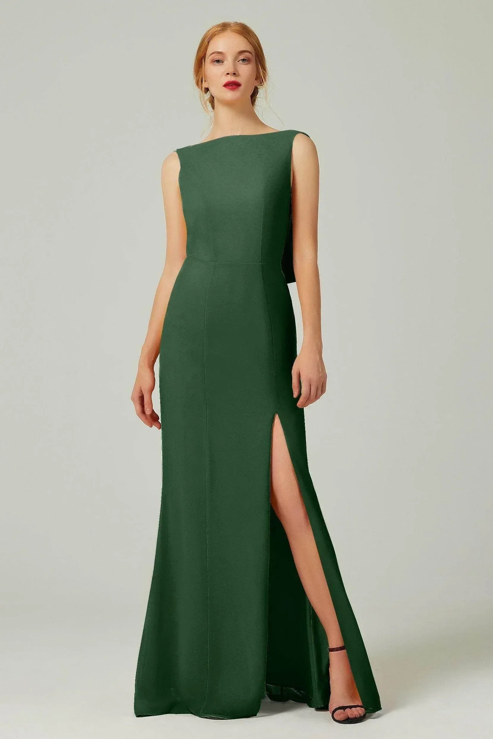 Sheath-Column Sweep-Brush Chiffon Bridesmaid Dress Formal Dresses CB0310PS