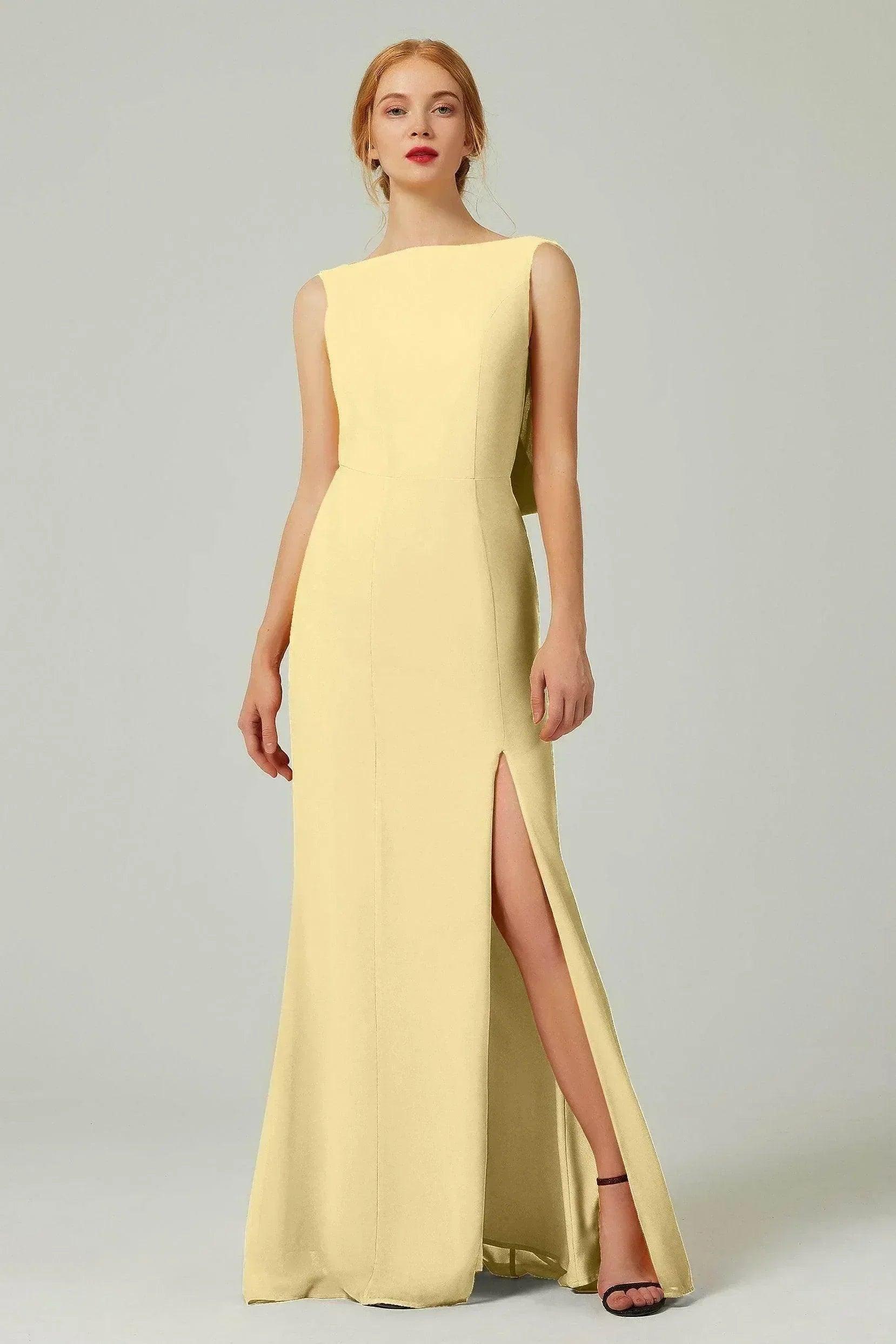 Sheath-Column Sweep-Brush Chiffon Bridesmaid Dress Formal Dresses CB0310