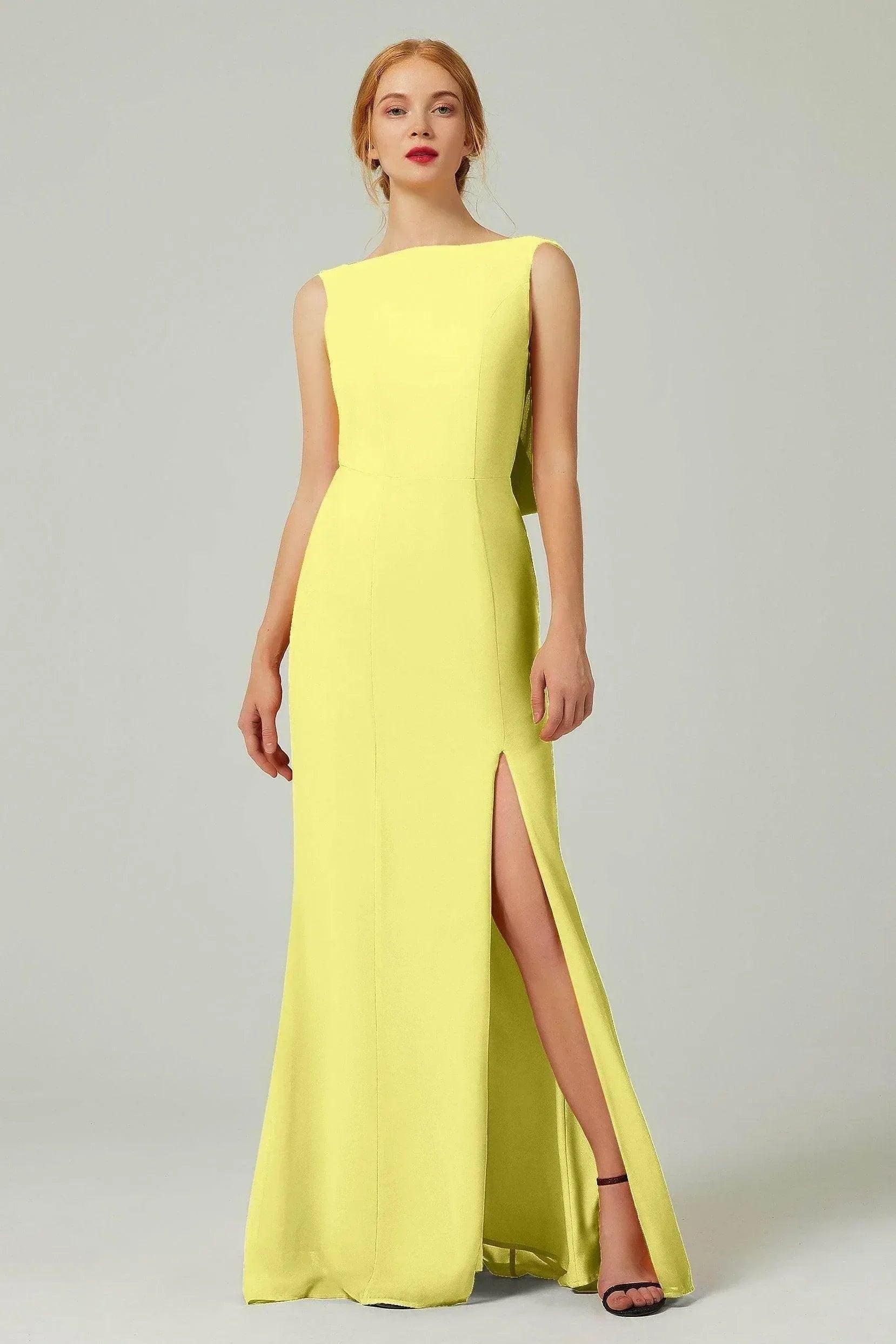 Sheath-Column Sweep-Brush Chiffon Bridesmaid Dress Formal Dresses CB0310PS