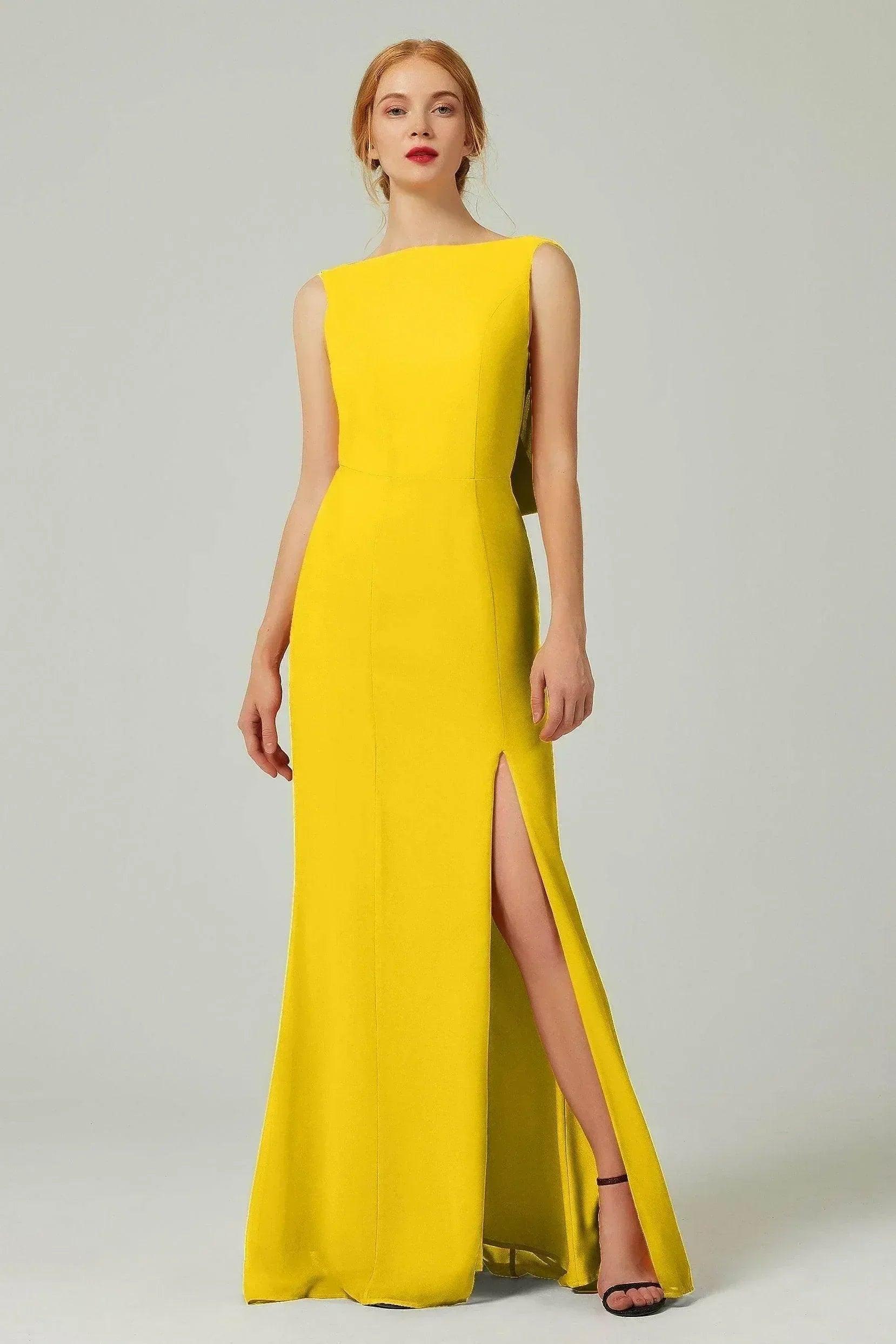 Sheath-Column Sweep-Brush Chiffon Bridesmaid Dress Formal Dresses CB0310PS