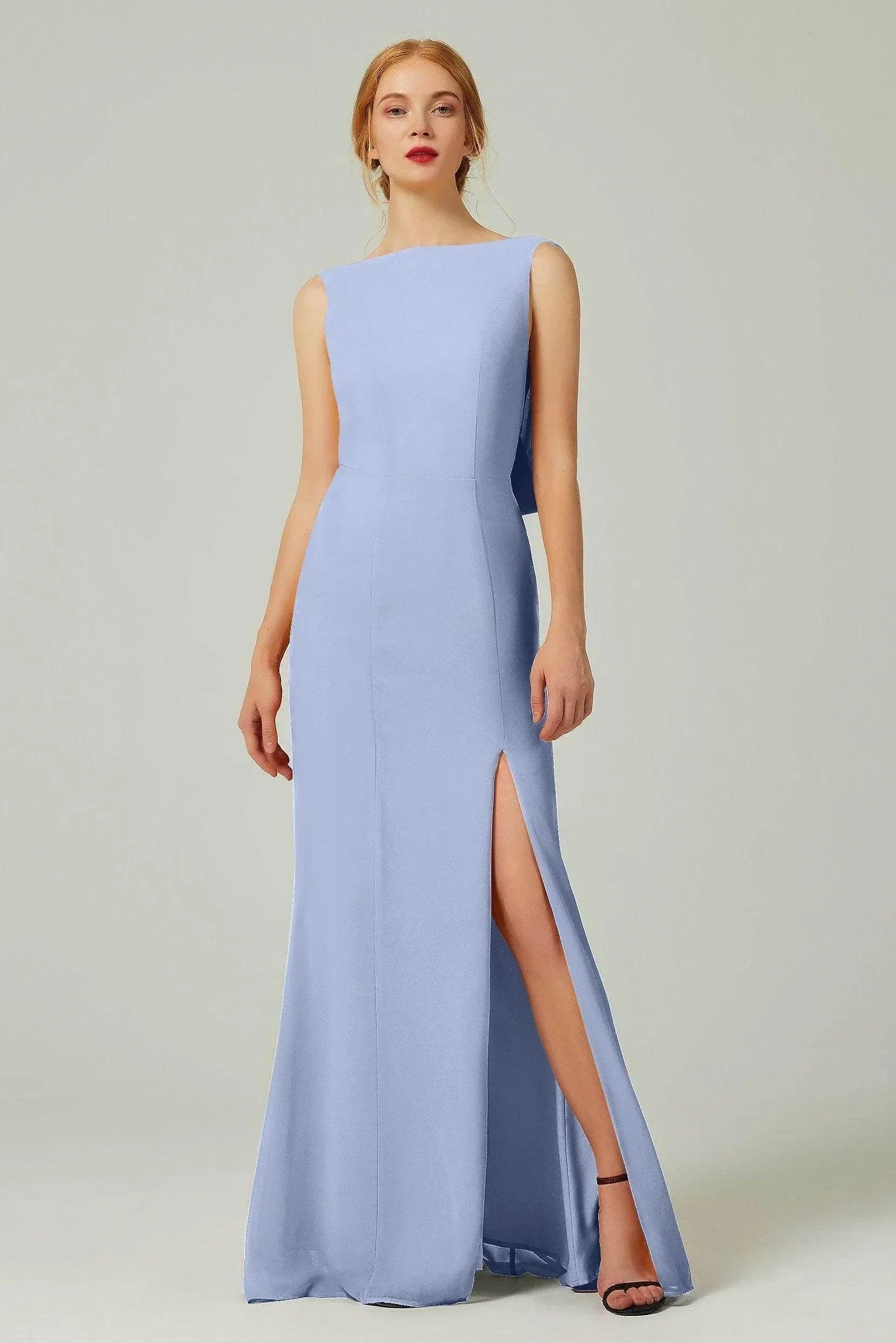 Sheath-Column Sweep-Brush Chiffon Bridesmaid Dress Formal Dresses CB0310PS