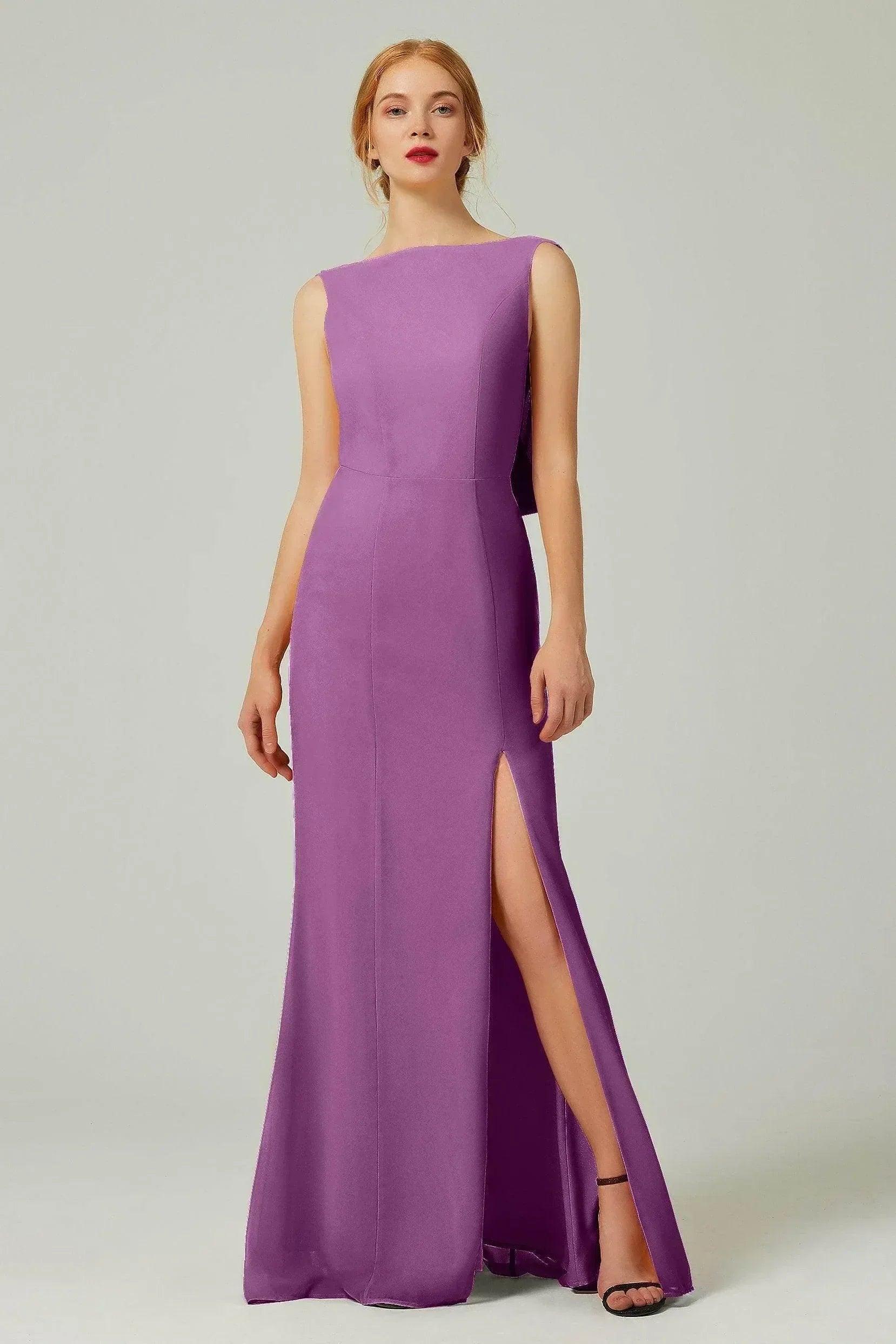 Sheath-Column Sweep-Brush Chiffon Bridesmaid Dress Formal Dresses CB0310PS