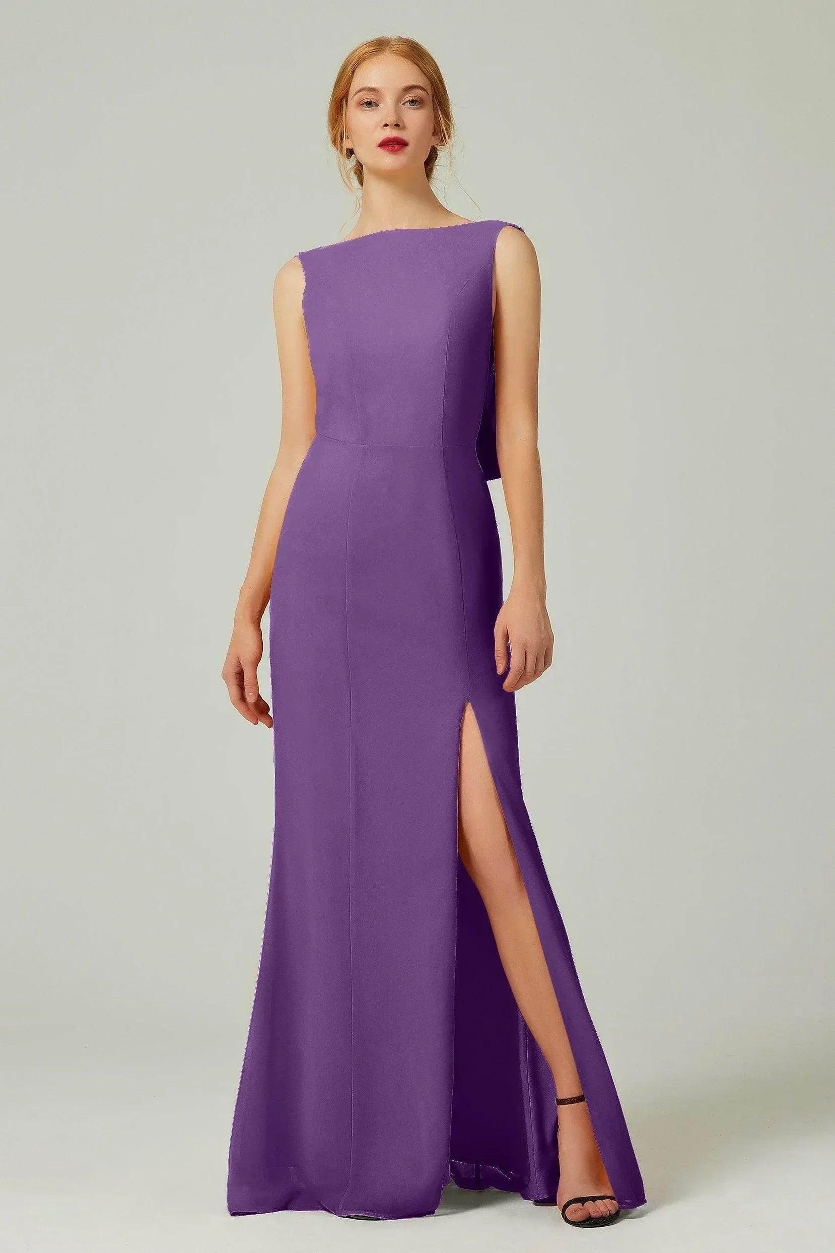 Sheath-Column Sweep-Brush Chiffon Bridesmaid Dress Formal Dresses CB0310