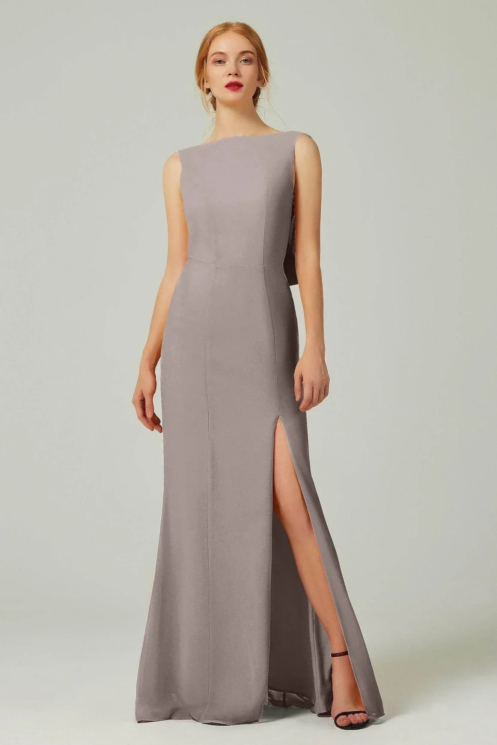 Sheath-Column Sweep-Brush Chiffon Bridesmaid Dress Formal Dresses CB0310