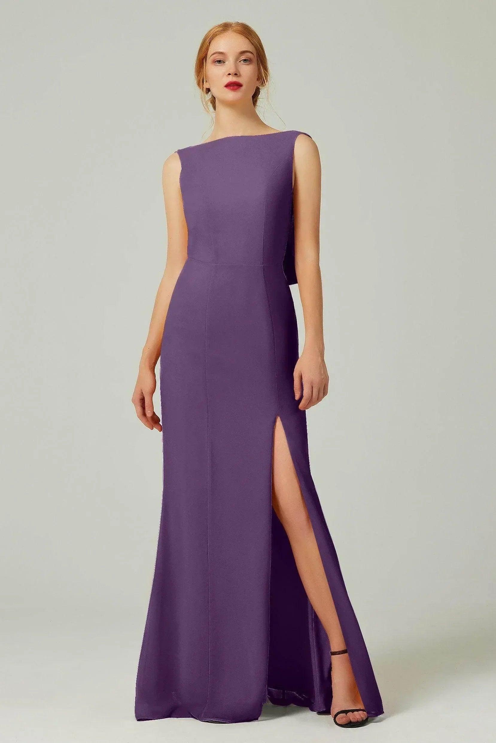 Sheath-Column Sweep-Brush Chiffon Bridesmaid Dress Formal Dresses CB0310PS