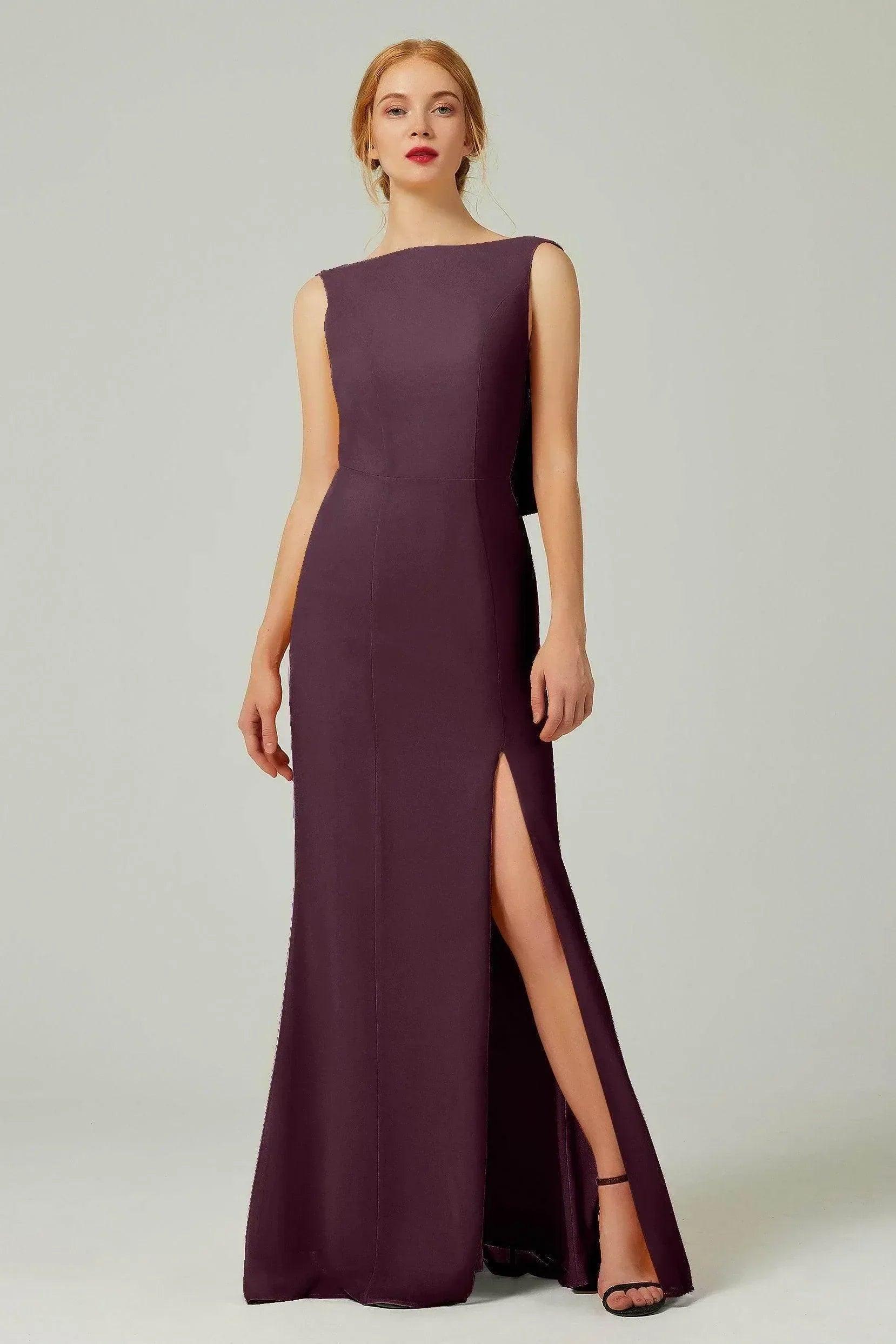 Sheath-Column Sweep-Brush Chiffon Bridesmaid Dress Formal Dresses CB0310PS