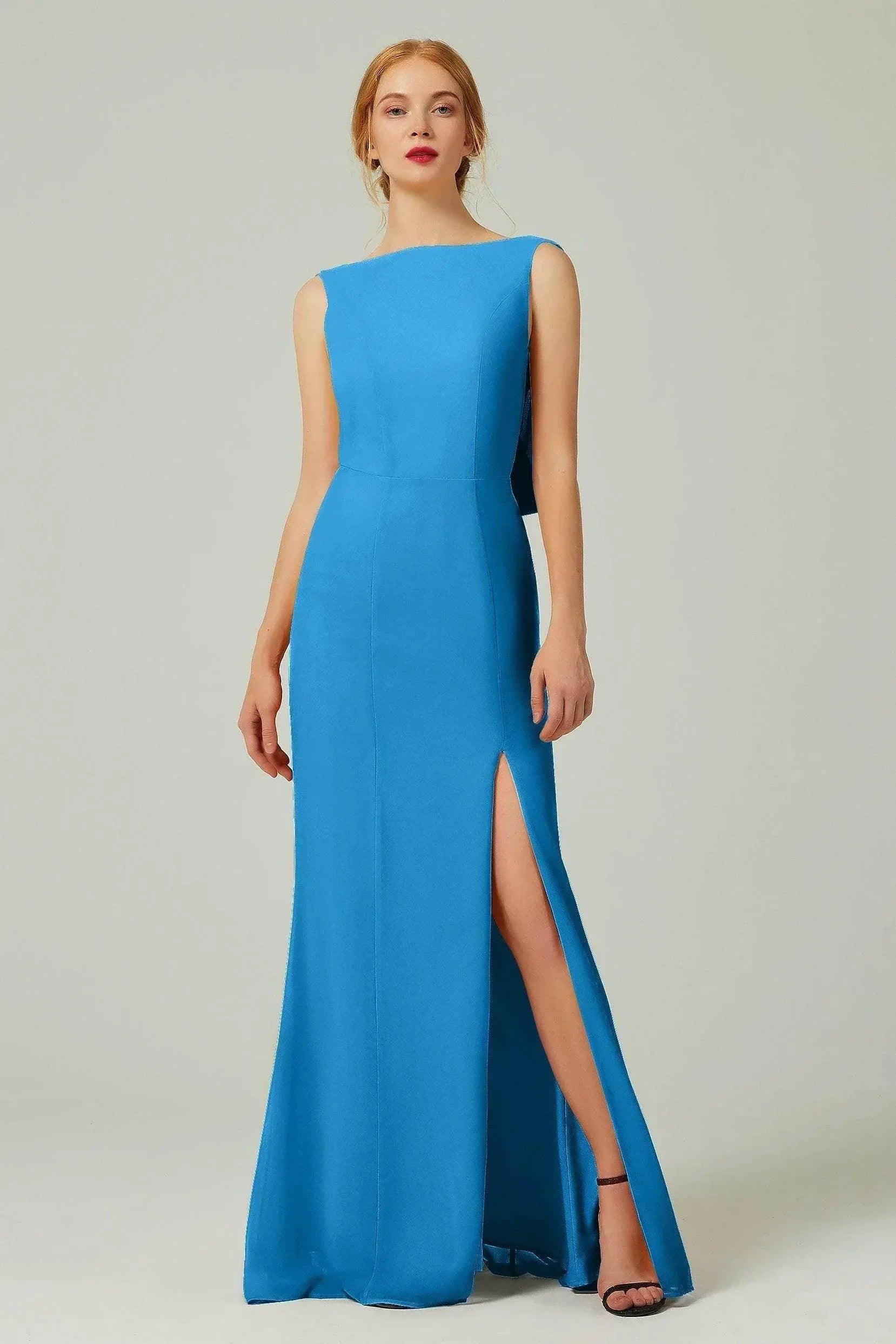 Sheath-Column Sweep-Brush Chiffon Bridesmaid Dress Formal Dresses CB0310PS